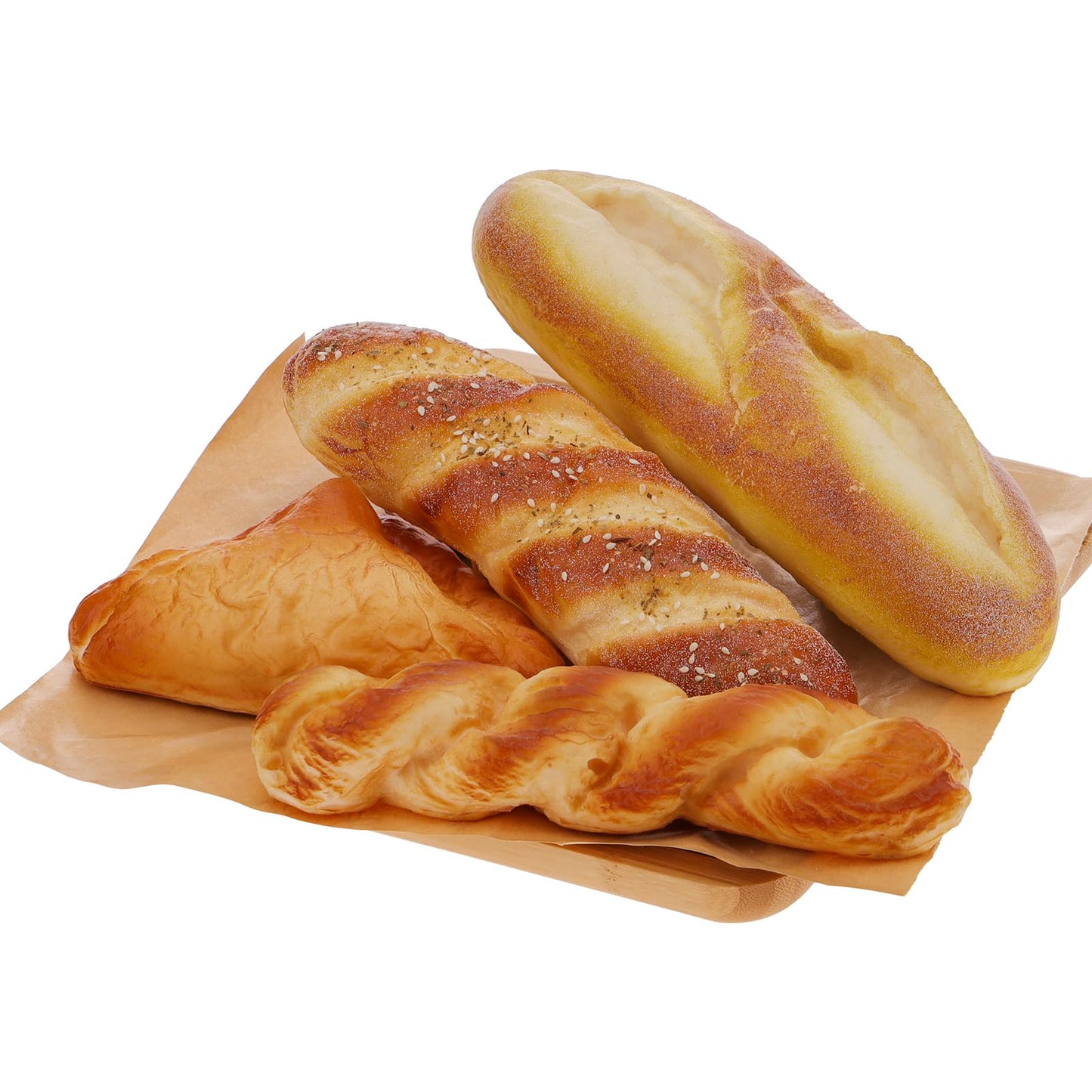 Woration 4-Pc Artificial Bread Set – Realistic Faux Baguette Models