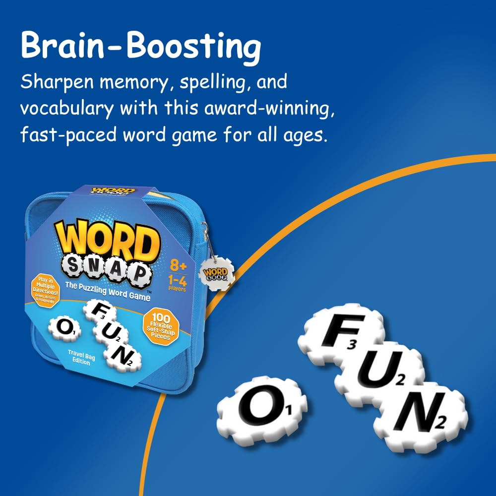WordSnap Word Strategy Game with Travel Bag – Family Word Puzzle for Ages 8+, 1-4 Players