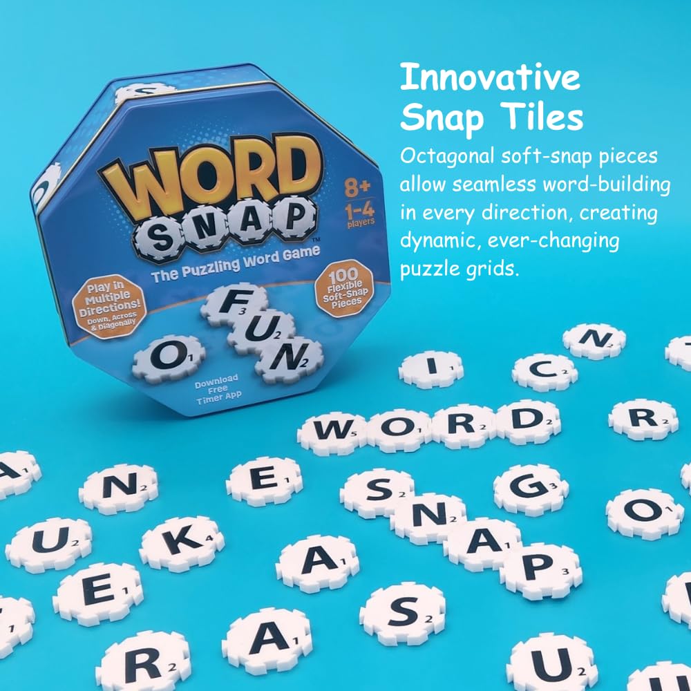 WordSnap Word Strategy Game | Travel-Sized Word Puzzle for Adults, Families & Kids (Ages 8+) | 1-4 Players