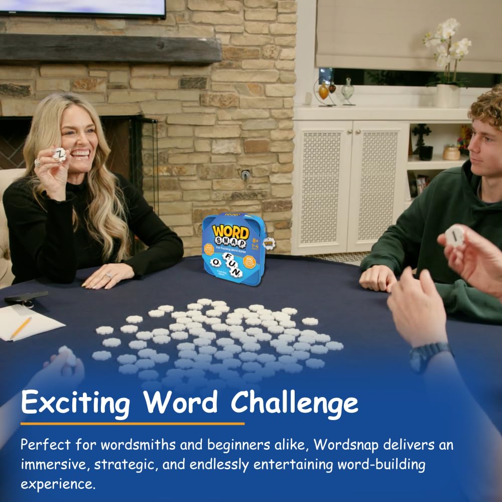 WordSnap Word Strategy Game with Travel Bag – Family Word Puzzle for Ages 8+, 1-4 Players