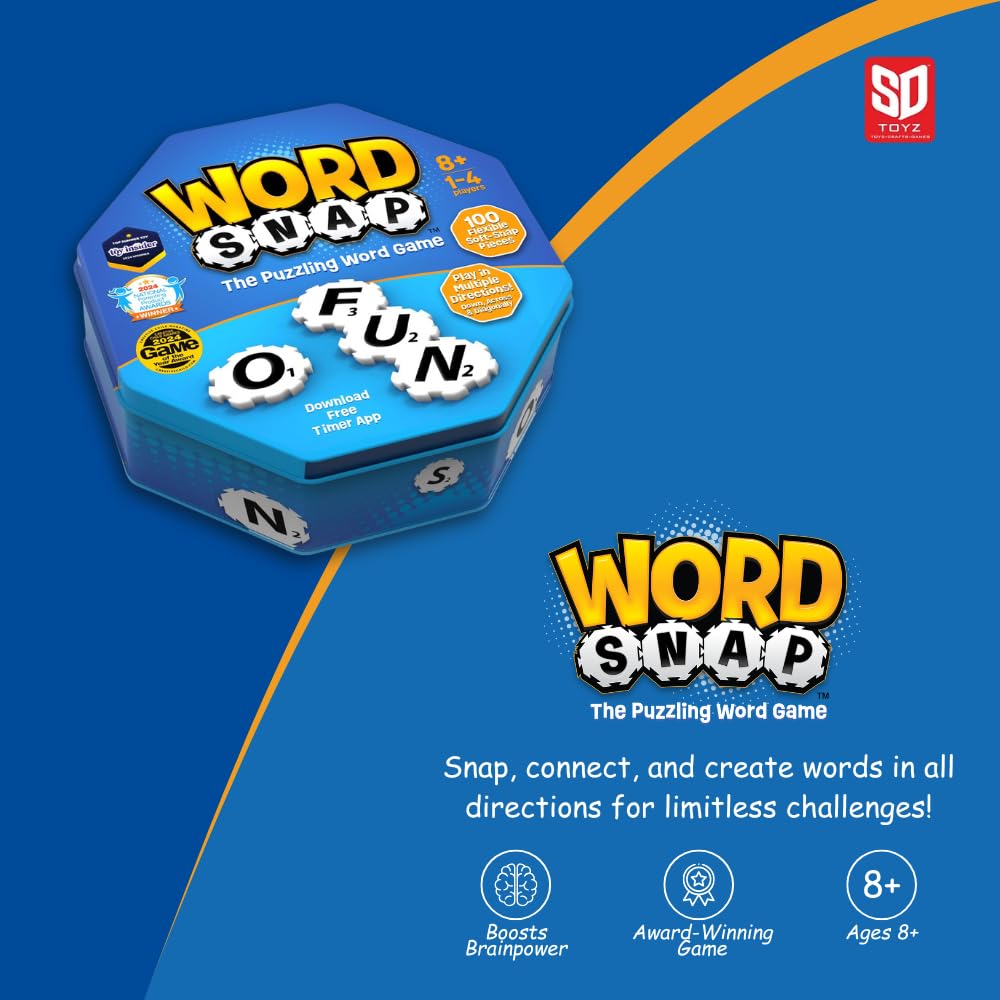 WordSnap Word Strategy Game | Travel-Sized Word Puzzle for Adults, Families & Kids (Ages 8+) | 1-4 Players