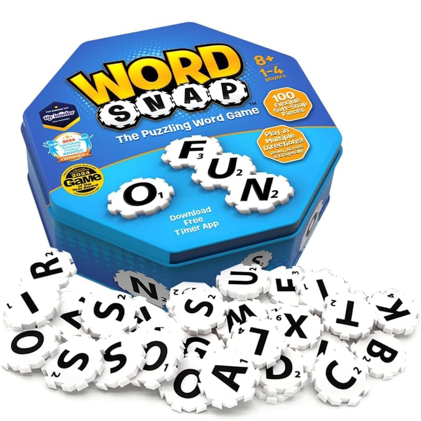 WordSnap Word Strategy Game | Travel-Sized Word Puzzle for Adults, Families & Kids (Ages 8+) | 1-4 Players