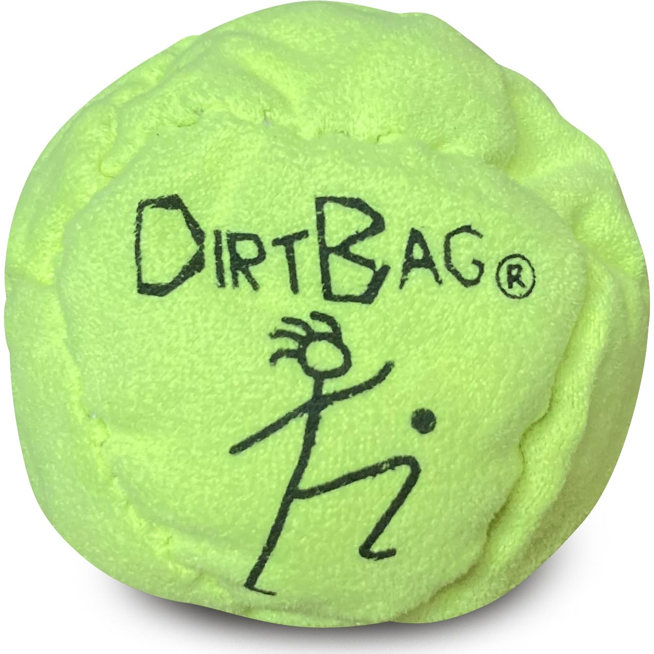 World Footbag Dirtbag Footbag – 8-Panel Synthetic Suede, Neon Yellow