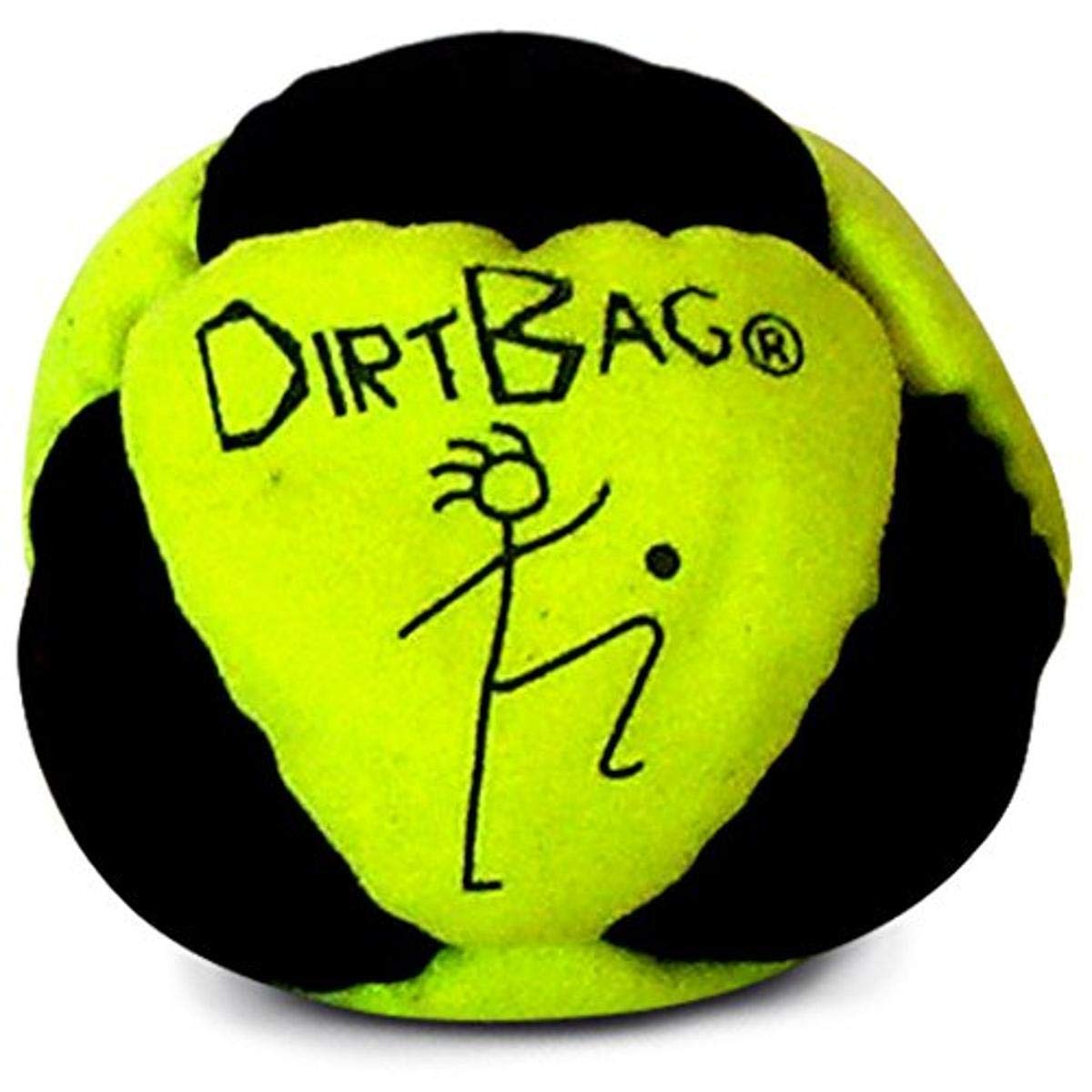 World Footbag Dirtbag Neon Yellow/Black – Portable Eight-Panel Footbag