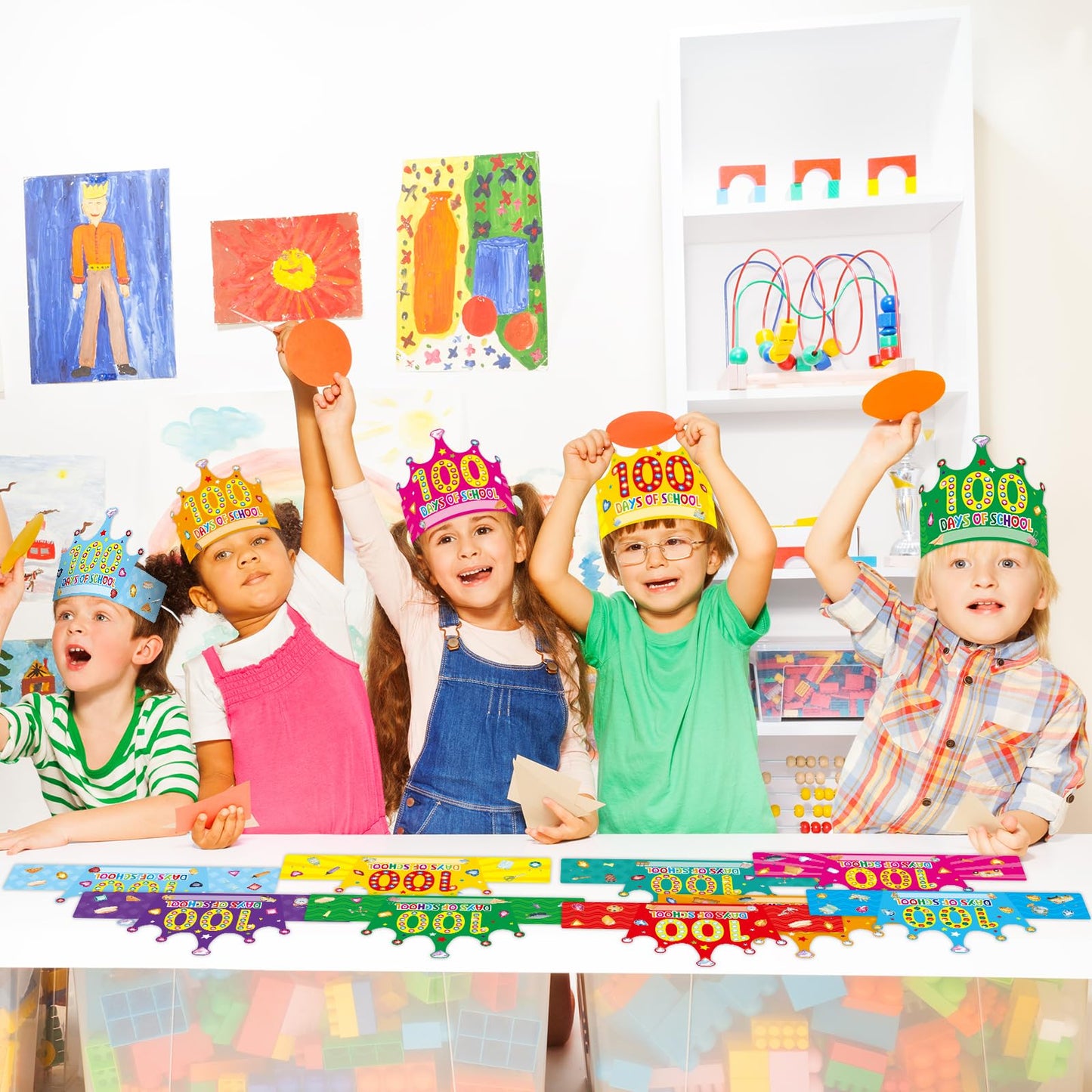 WorldBazaar 100 Days of School Crowns – 36 Pack