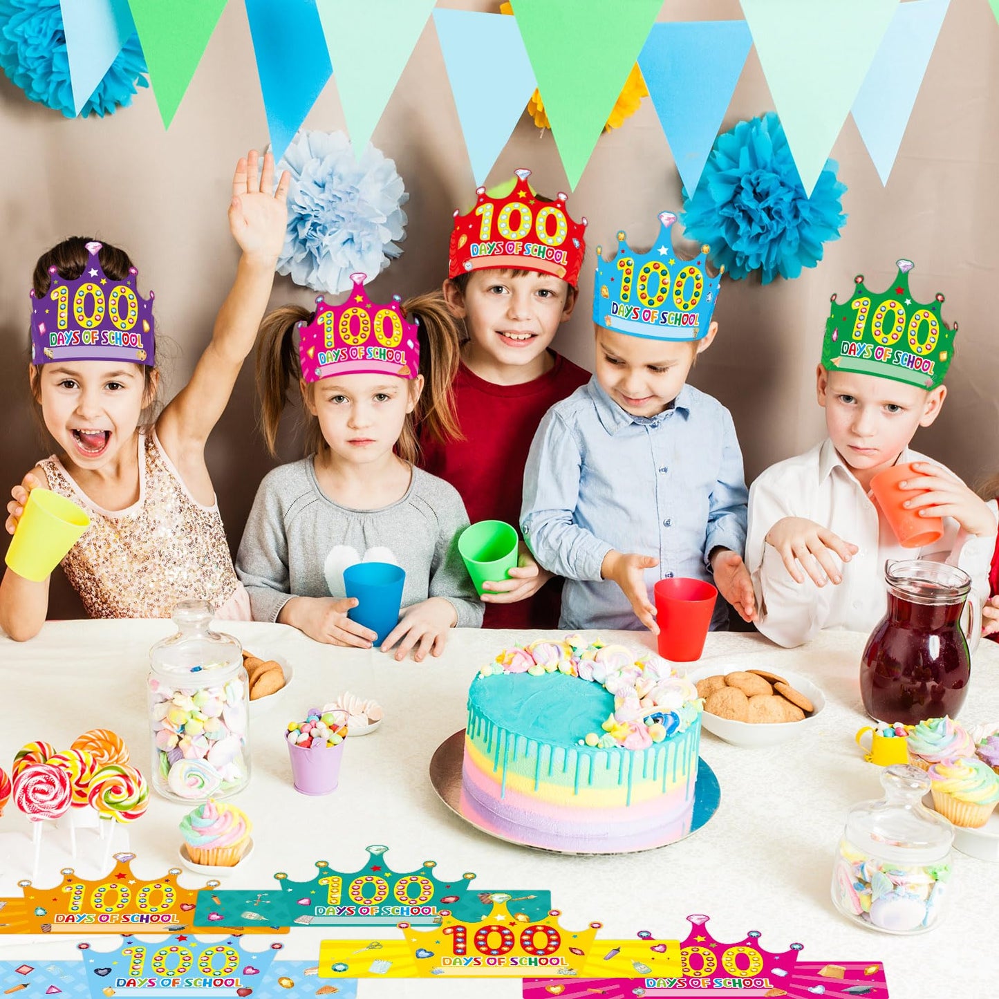 WorldBazaar 100 Days of School Crowns – 36 Pack