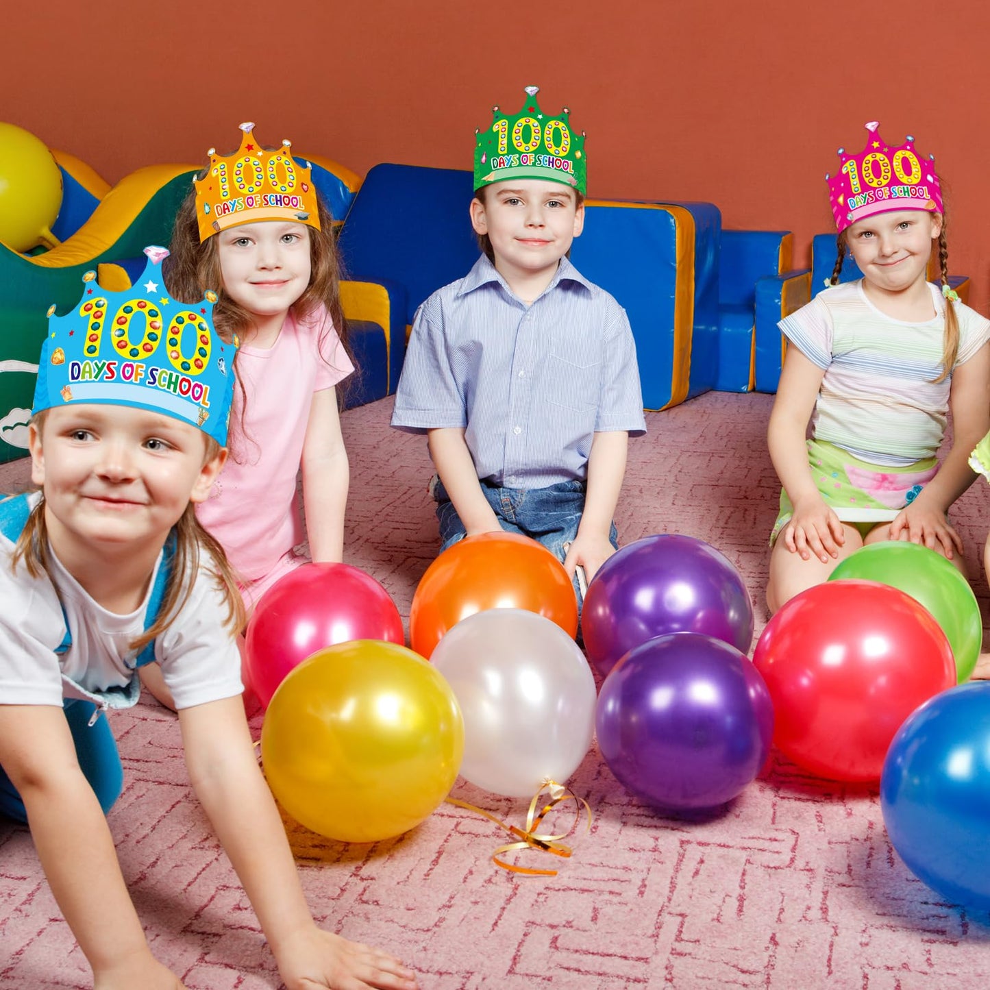 WorldBazaar 100 Days of School Crowns – 36 Pack