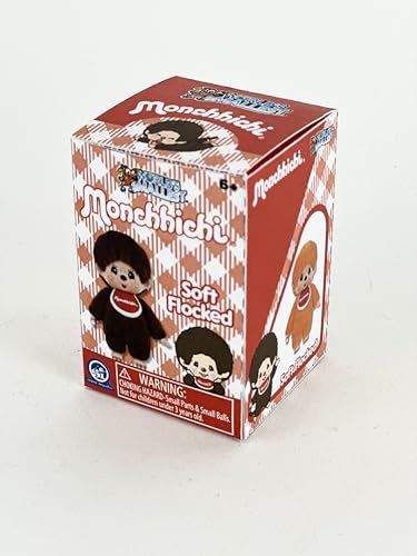 World's Smallest Monchhichi Mystery Box – 2-Inch Flocked Mini Plush, 6 Colors
