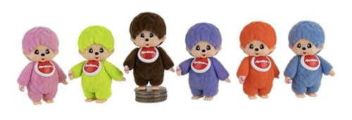 World's Smallest Monchhichi Mystery Box – 2-Inch Flocked Mini Plush, 6 Colors