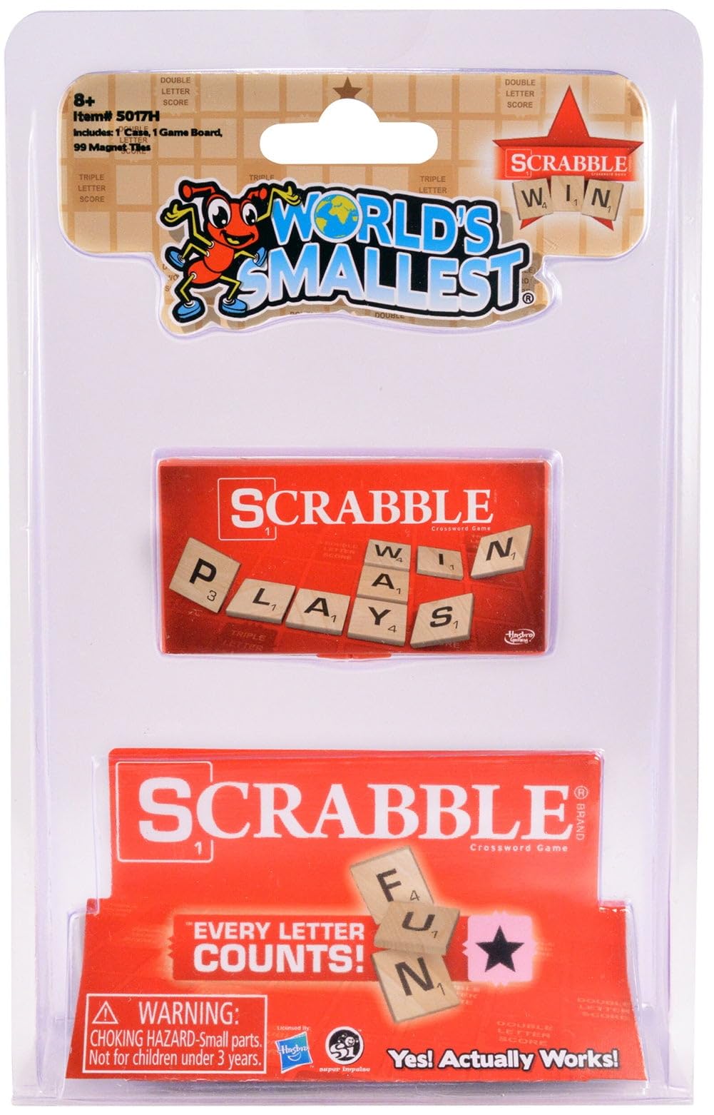 World's Smallest Scrabble - Pocket-Sized Magnetic Board Game (98 Letters, 5 Blanks)