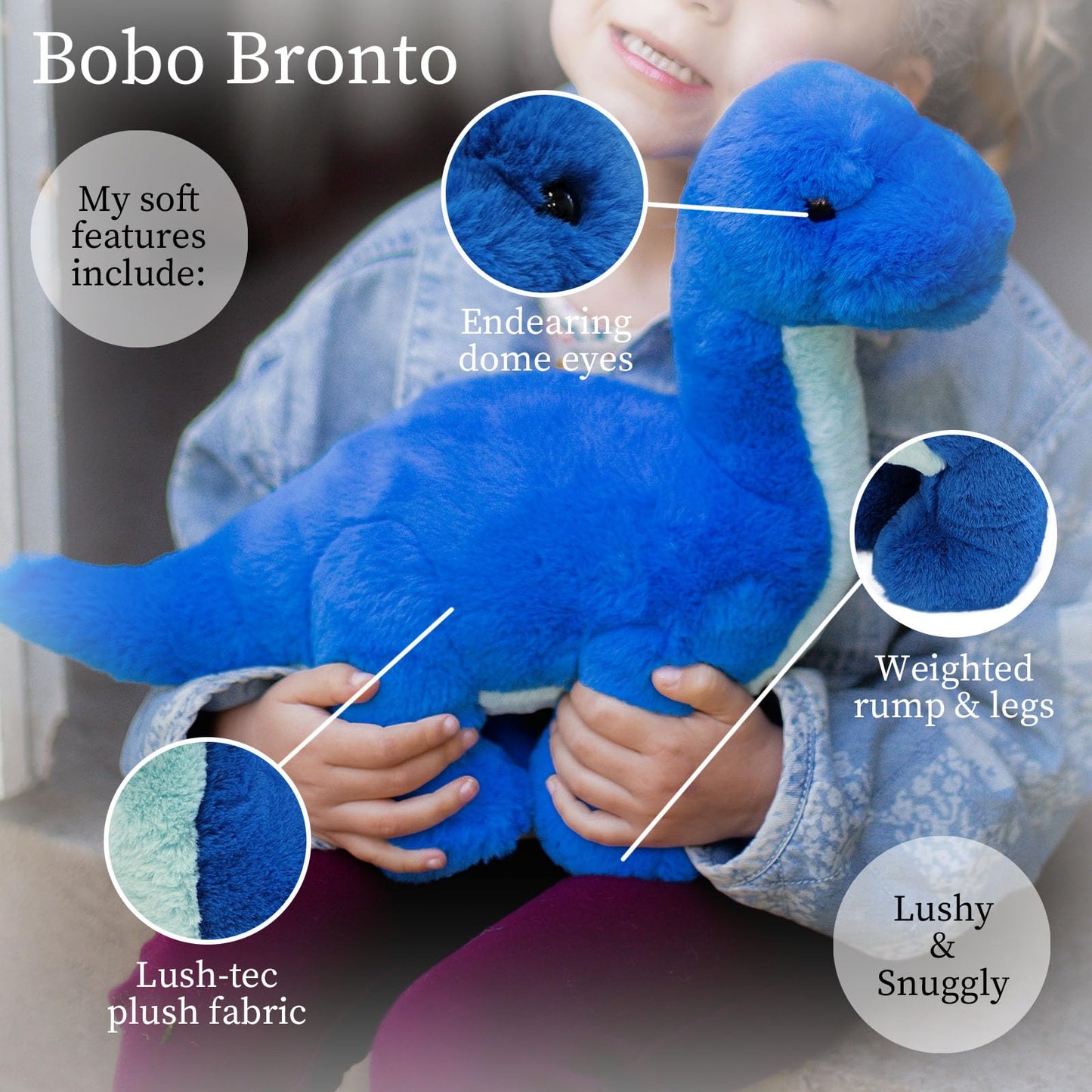 World's Softest Lushee Bobo Bronto 16in Plush Toy | Ultra-Soft Cuddly Companion