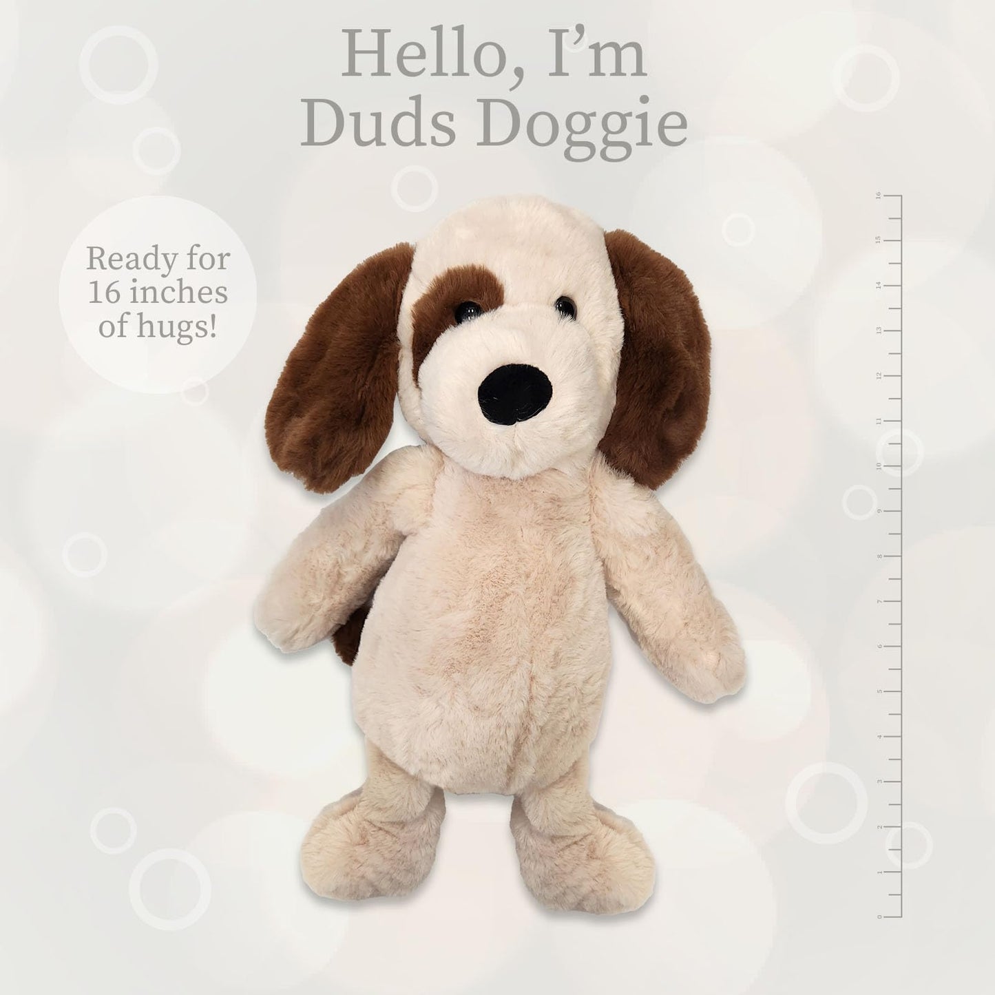 World’s Softest Lushee Duds Doggie 16-inch Plush – Cuddle Toy for All Ages | Safe, Kid-Friendly Materials