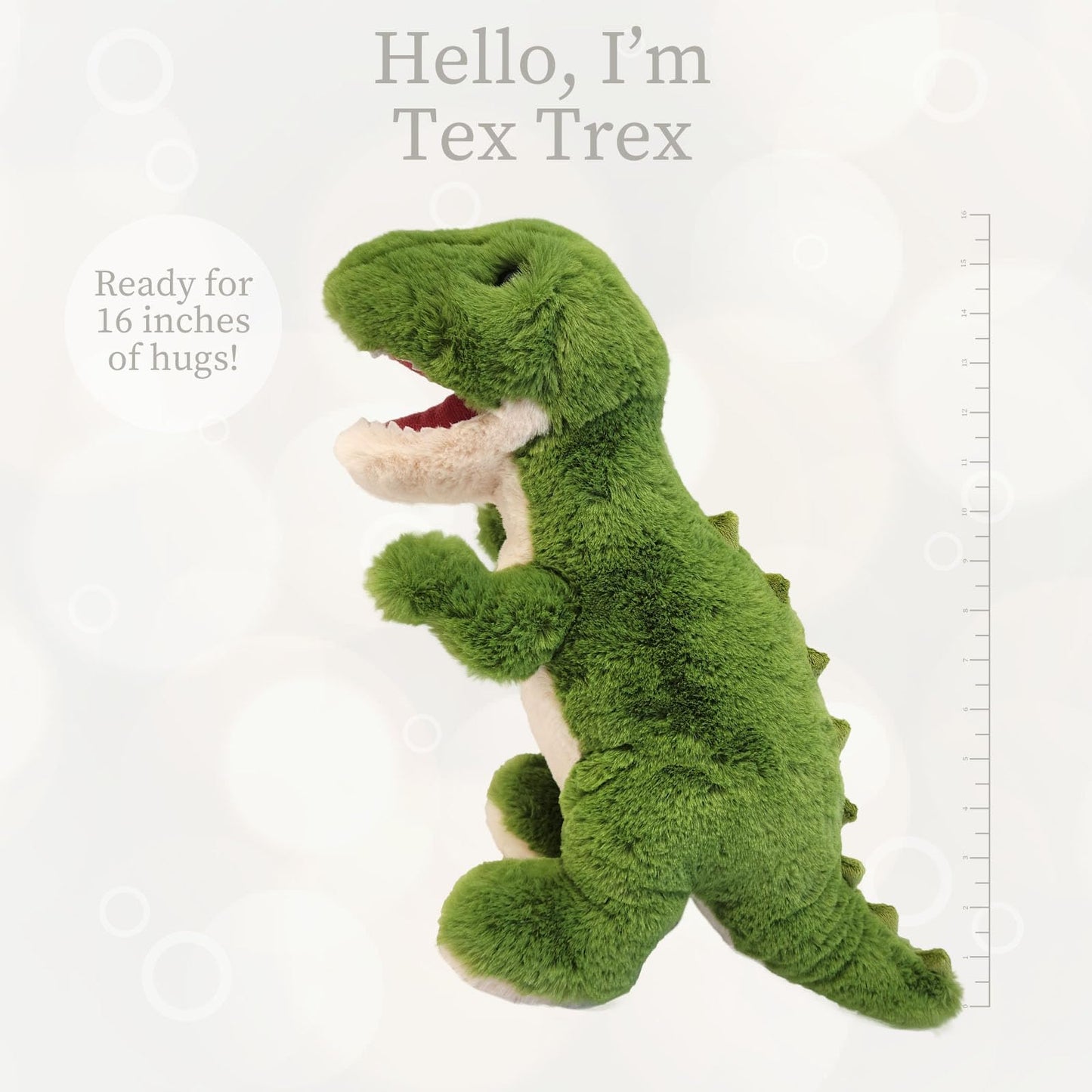 World's Softest Lushee Tex Trex 16-Inch Plush – Ultra-Soft, Safe, Cuddly Toy
