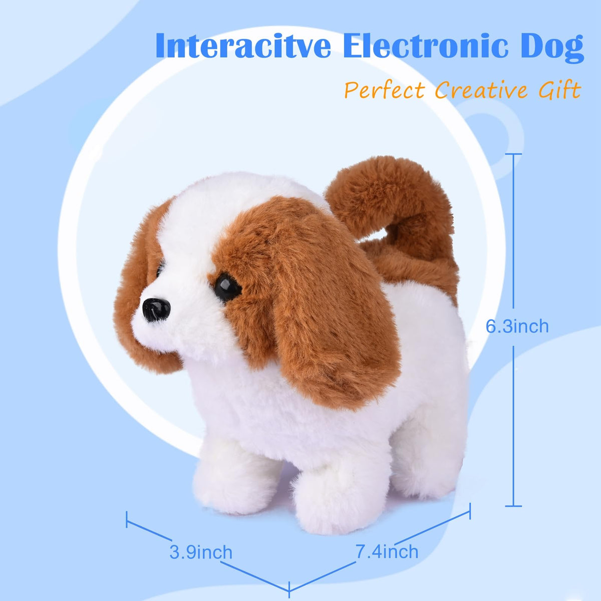 WorWoder Plush Saint Bernard Toy Puppy – Interactive Walking, Barking & Tail Wagging