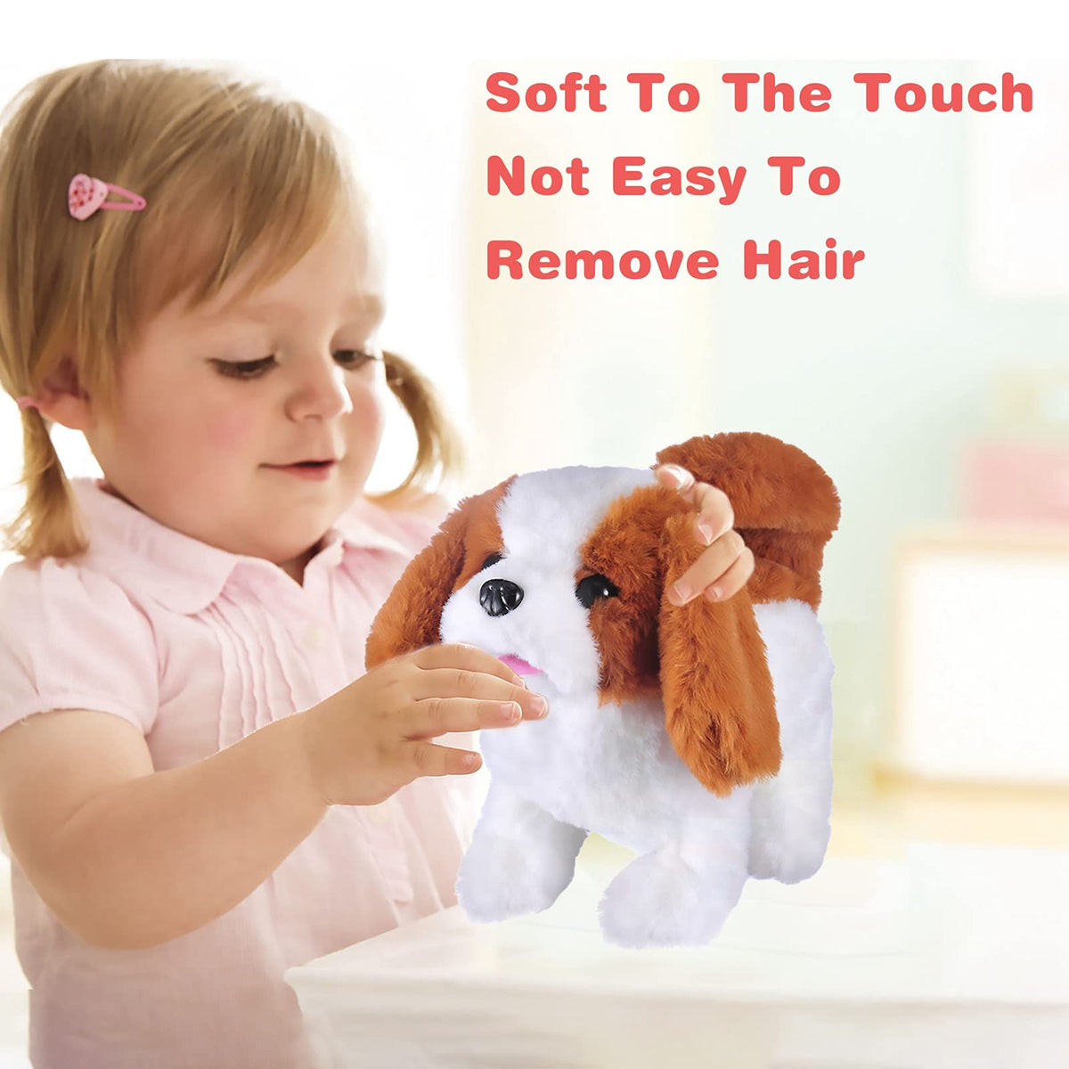 WorWoder Plush Saint Bernard Toy Puppy – Interactive Walking, Barking & Tail Wagging
