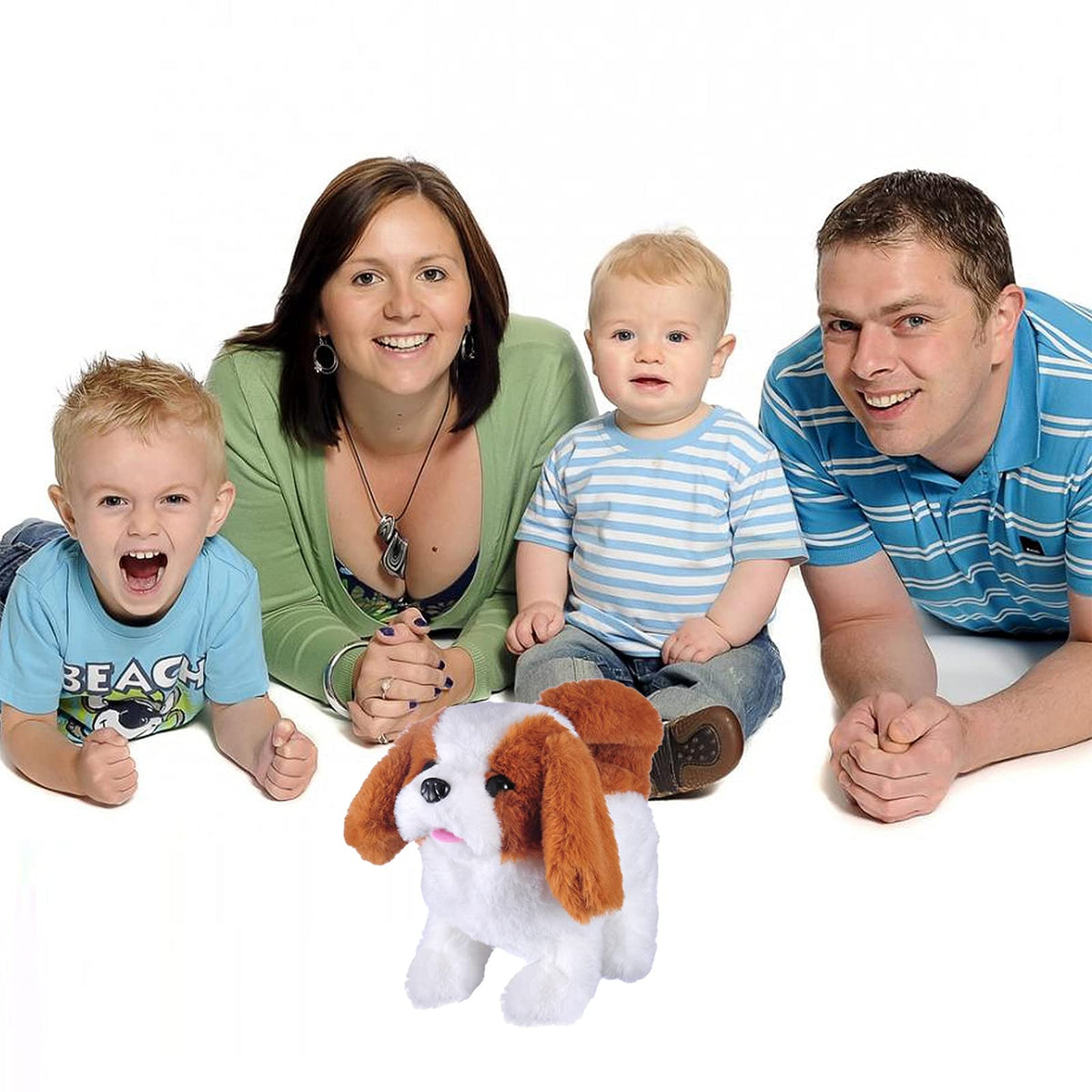 WorWoder Plush Saint Bernard Toy Puppy – Interactive Walking, Barking & Tail Wagging