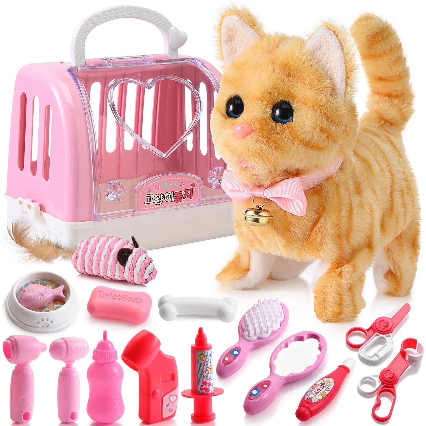 WorWoder 15PC Robot Plush Cat — Interactive Meowing Kitten Toy for Kids