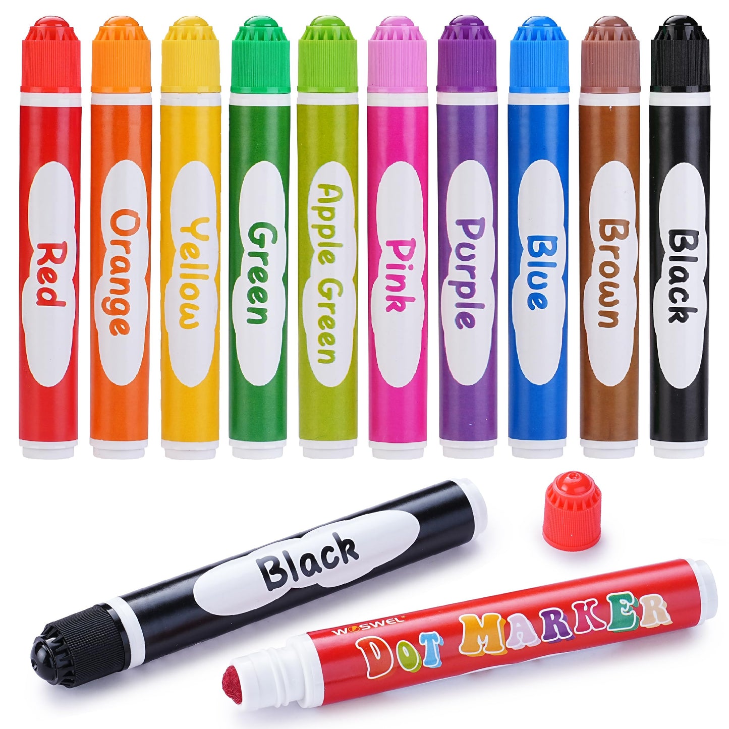 WOSWEL Dot Markers - 10 Colors Washable Kids Art & Craft Set