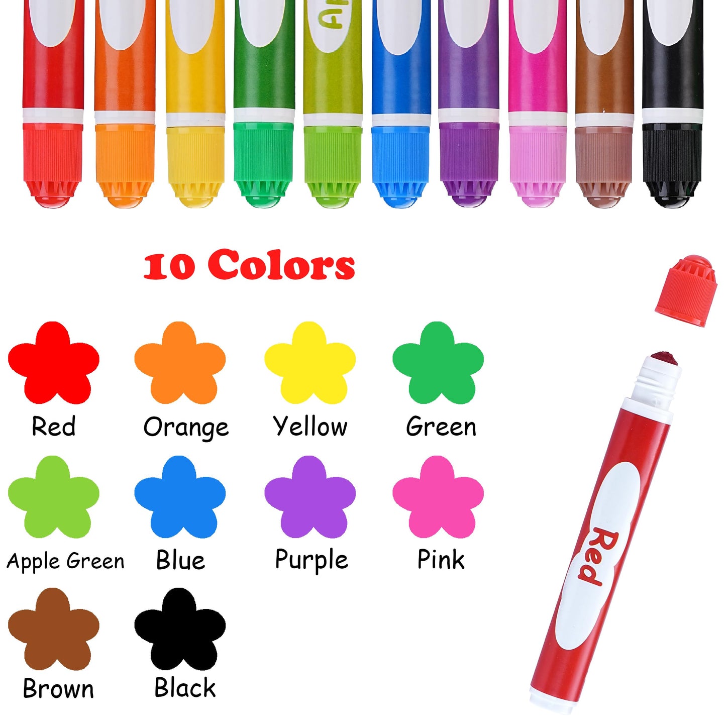WOSWEL Dot Markers - 10 Colors Washable Kids Art & Craft Set