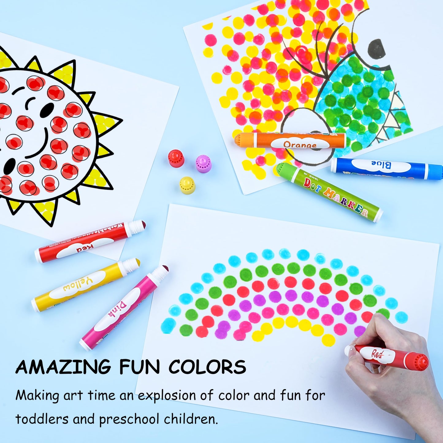 WOSWEL Dot Markers - 10 Colors Washable Kids Art & Craft Set