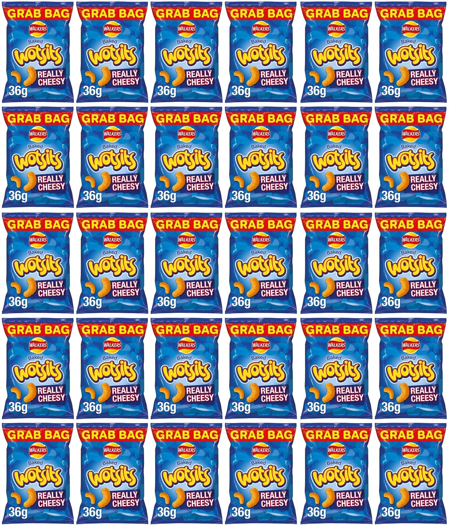 30 x Walkers Wotsits Really Cheesy Snacks Crisps 36G
