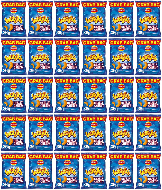 30 x Walkers Wotsits Really Cheesy Snacks Crisps 36G