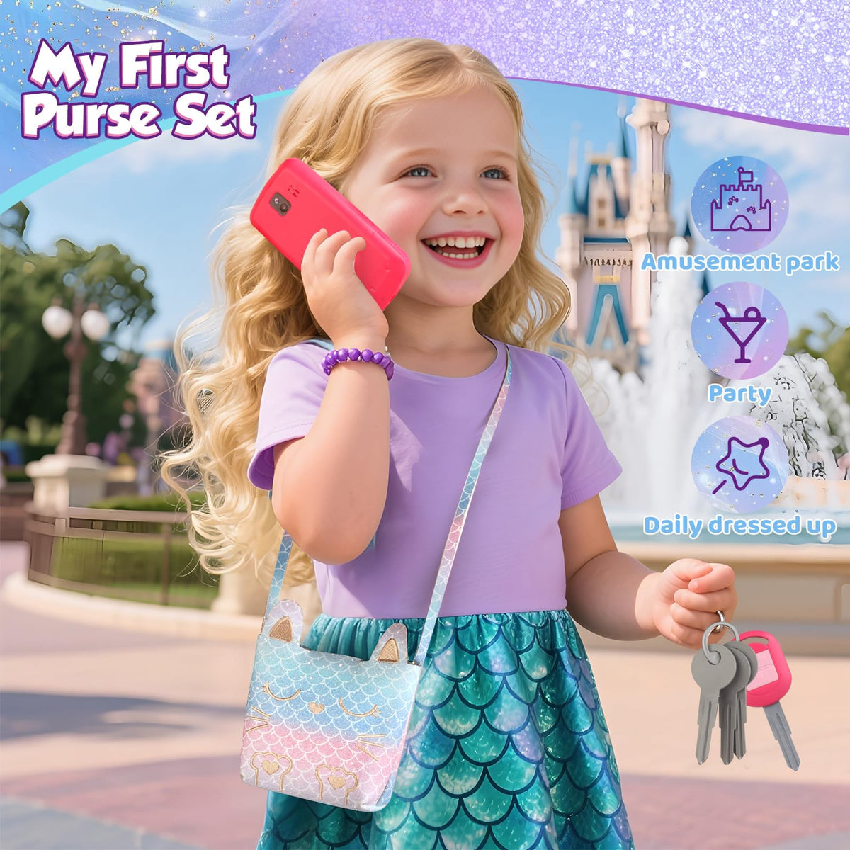 Woumserta Mermaid Pretend Makeup for Toddlers – Play Makeup Kit for Girls Aged 3–5