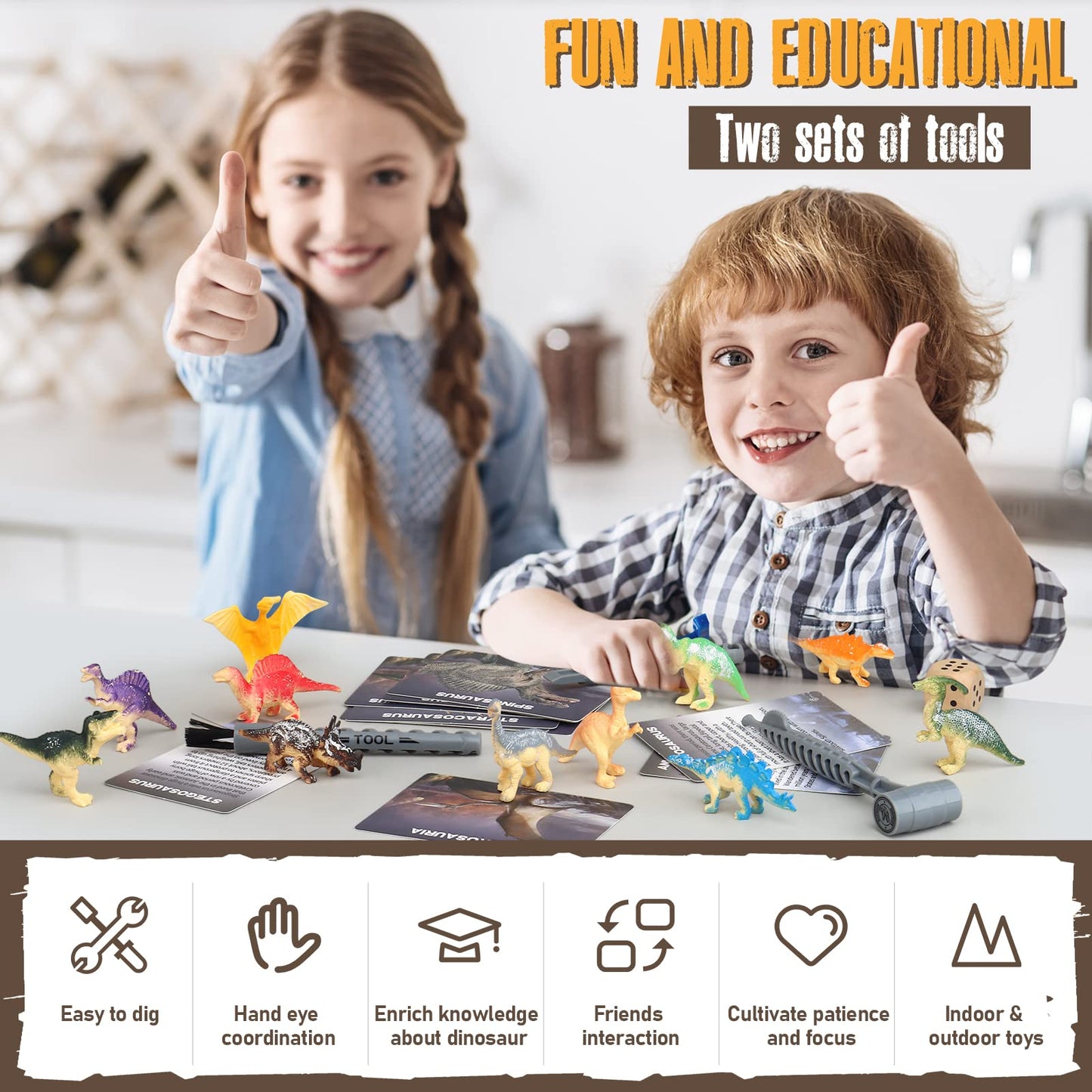 Woumserta Jumbo Dino Egg Dig Kit – Dinosaur Excavation Toy for Kids 6+