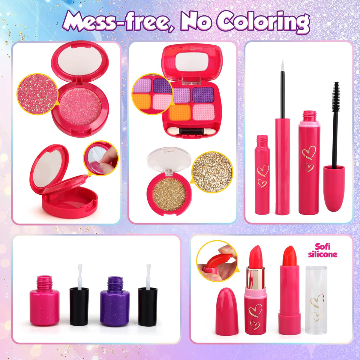 Woumserta Mermaid Pretend Makeup for Toddlers – Play Makeup Kit for Girls Aged 3–5