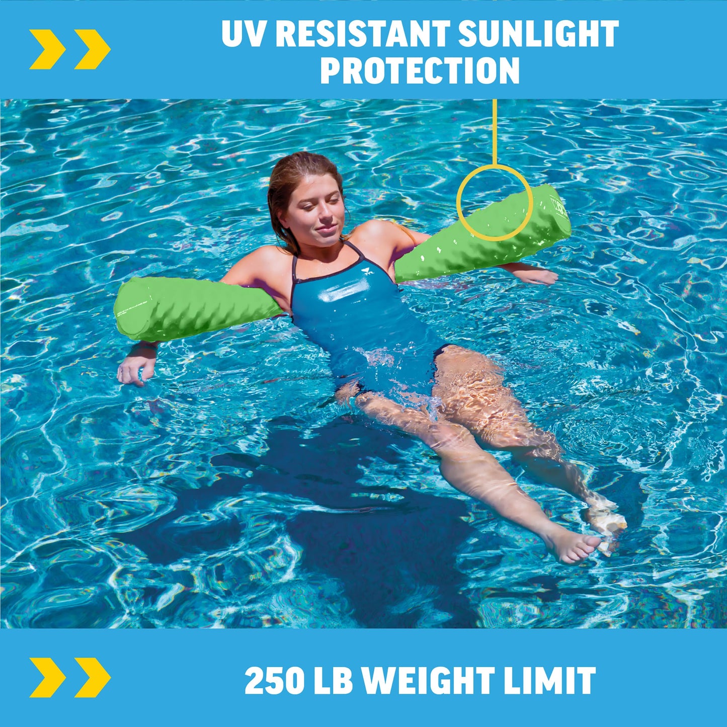 WOW Sports Lime Green Foam Pool Noodle – 46” Long, 250 lb Capacity, UV Protected