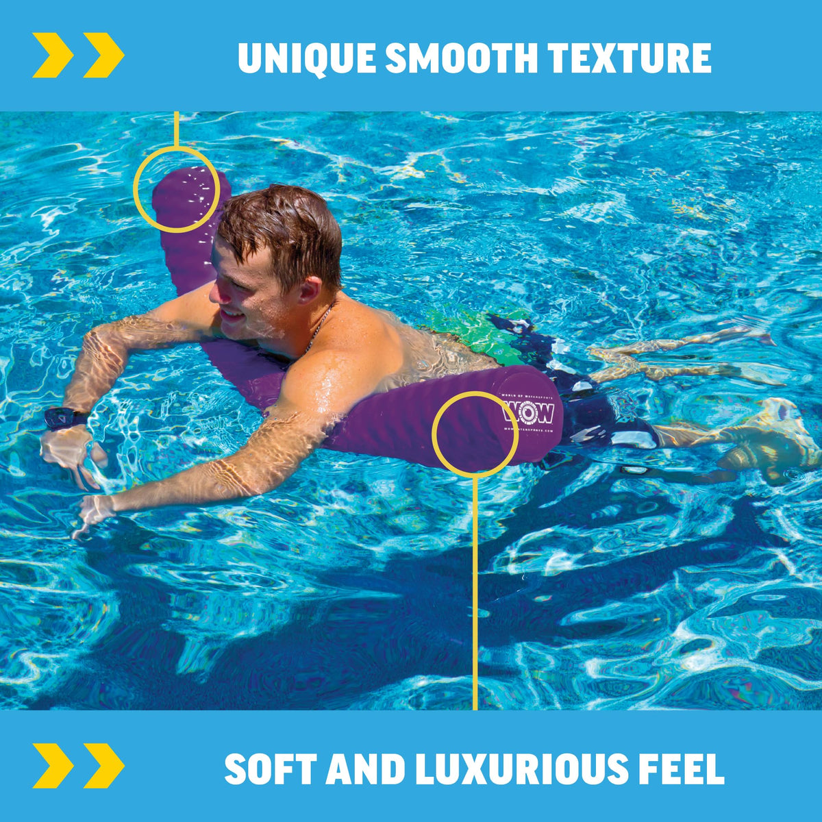 WOW Sports Purple Foam Pool Noodle - 46-inch Long, Up to 250 lb Buoyancy