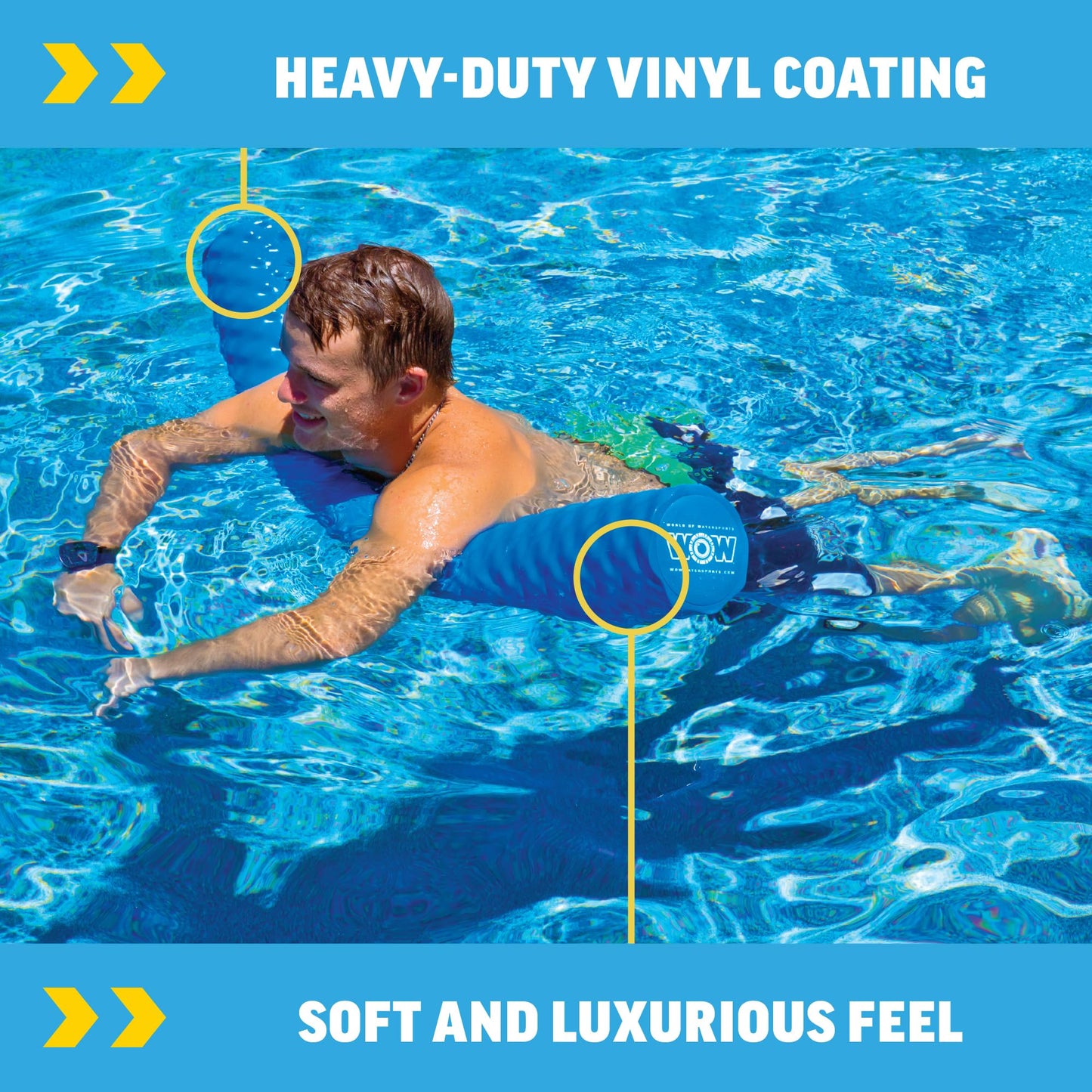 WOW Sports Heavy Duty Vinyl Jumbo Pool Noodle – 250 lb Buoyancy for Pool & Lake