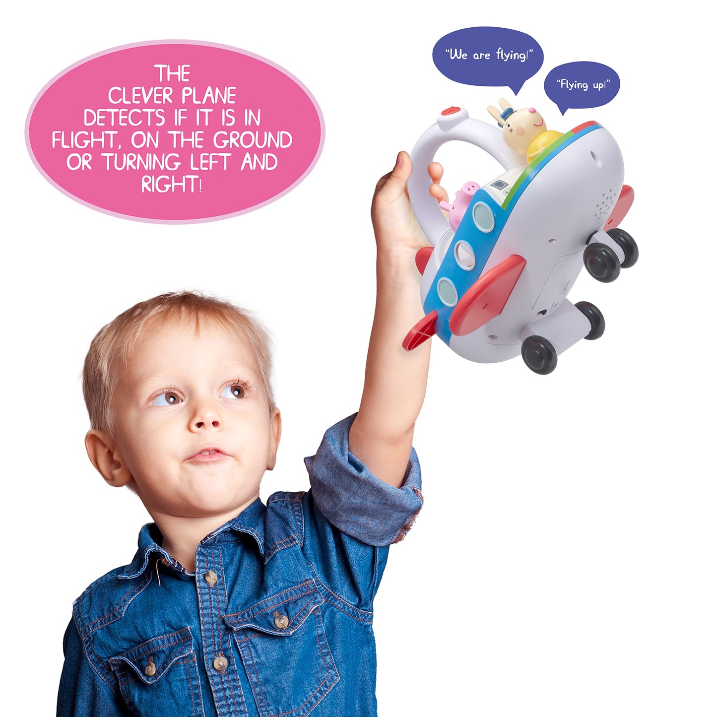 WOW! STUFF Peppa Pig Clever Plane – Motion-Sensing Preschool Toy (25+ Lights & Sounds, 3+)