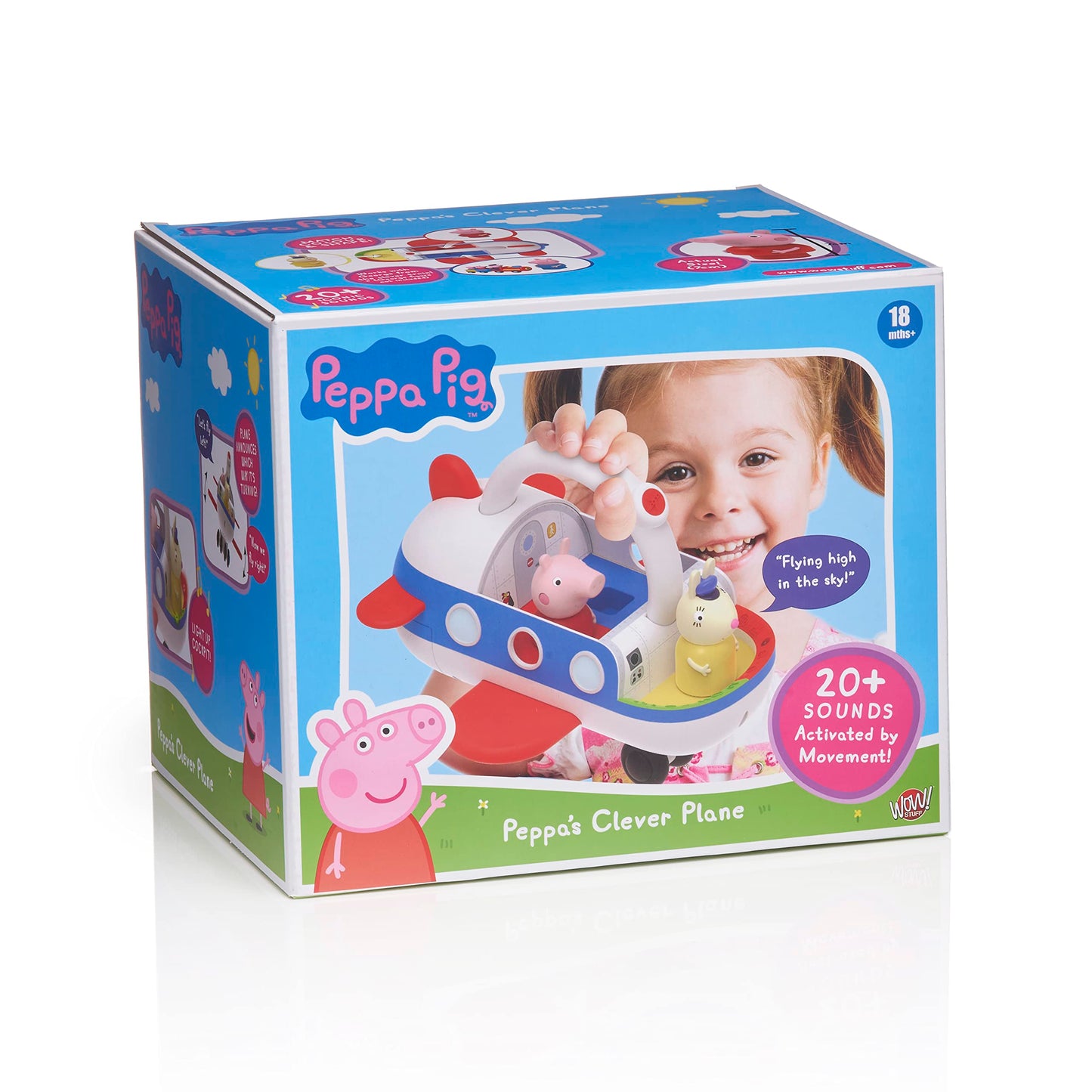 WOW! STUFF Peppa Pig Clever Plane – Motion-Sensing Preschool Toy (25+ Lights & Sounds, 3+)