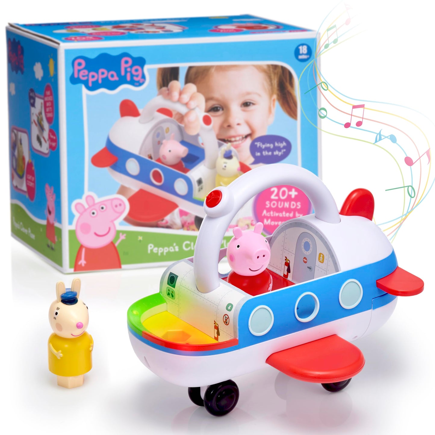 WOW! STUFF Peppa Pig Clever Plane – Motion-Sensing Preschool Toy (25+ Lights & Sounds, 3+)
