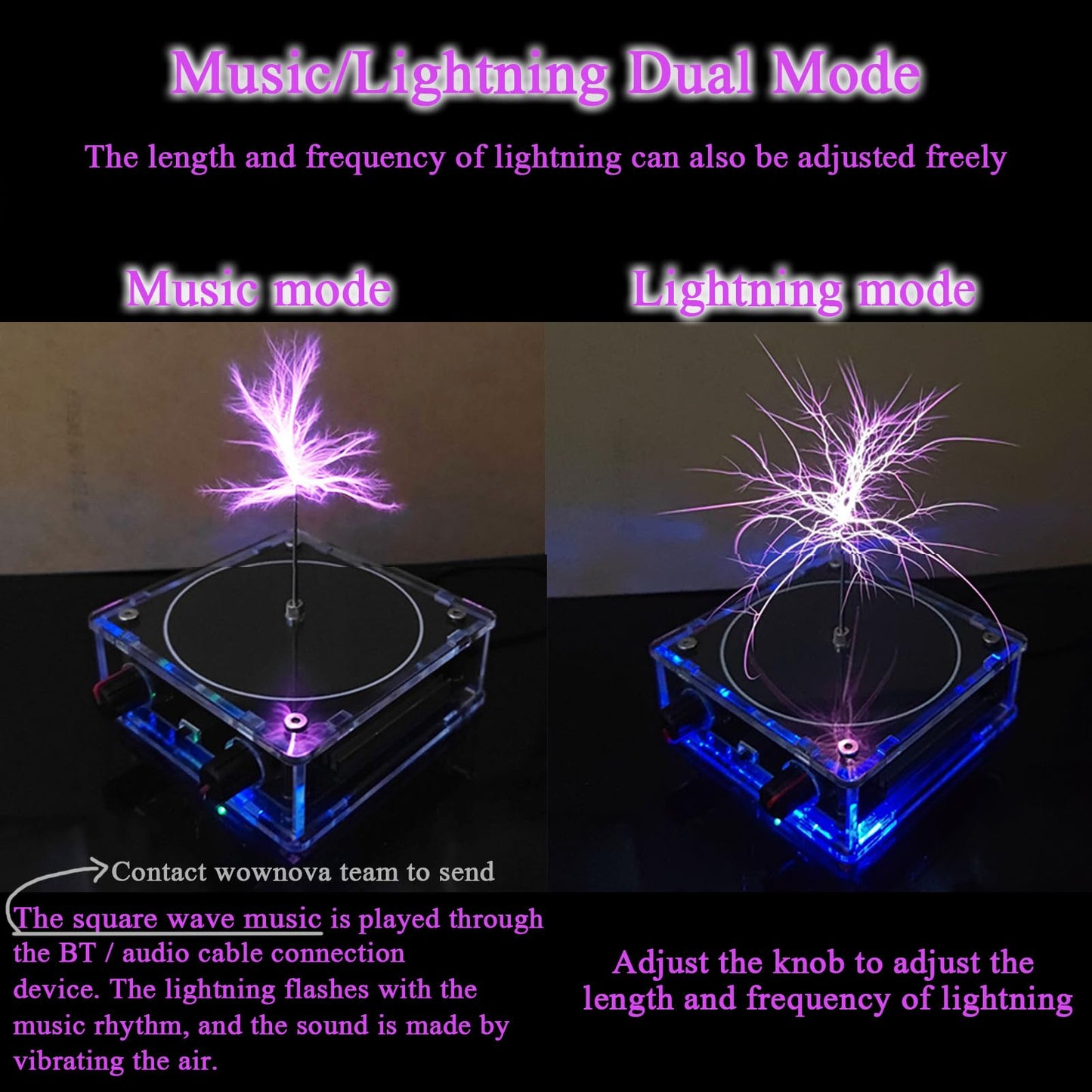 WOWNOVA Music Solid State Tesla Coil Arc Loudspeaker | Desktop Science Toy & Experiment