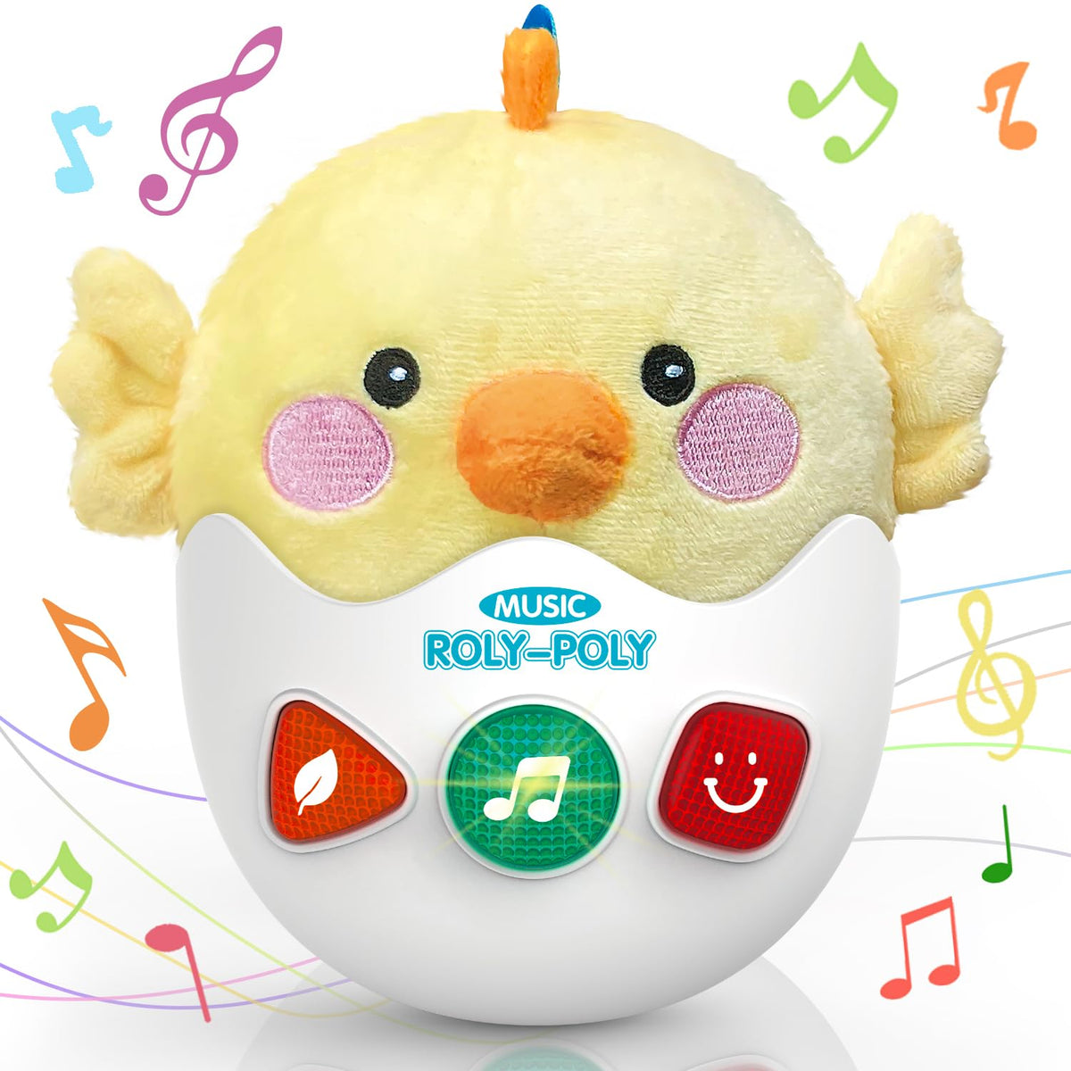 WOWOHAGE Chick Musical Plush Toy for Babies 0-36 Months | Light & Sounds Tummy Time Toy
