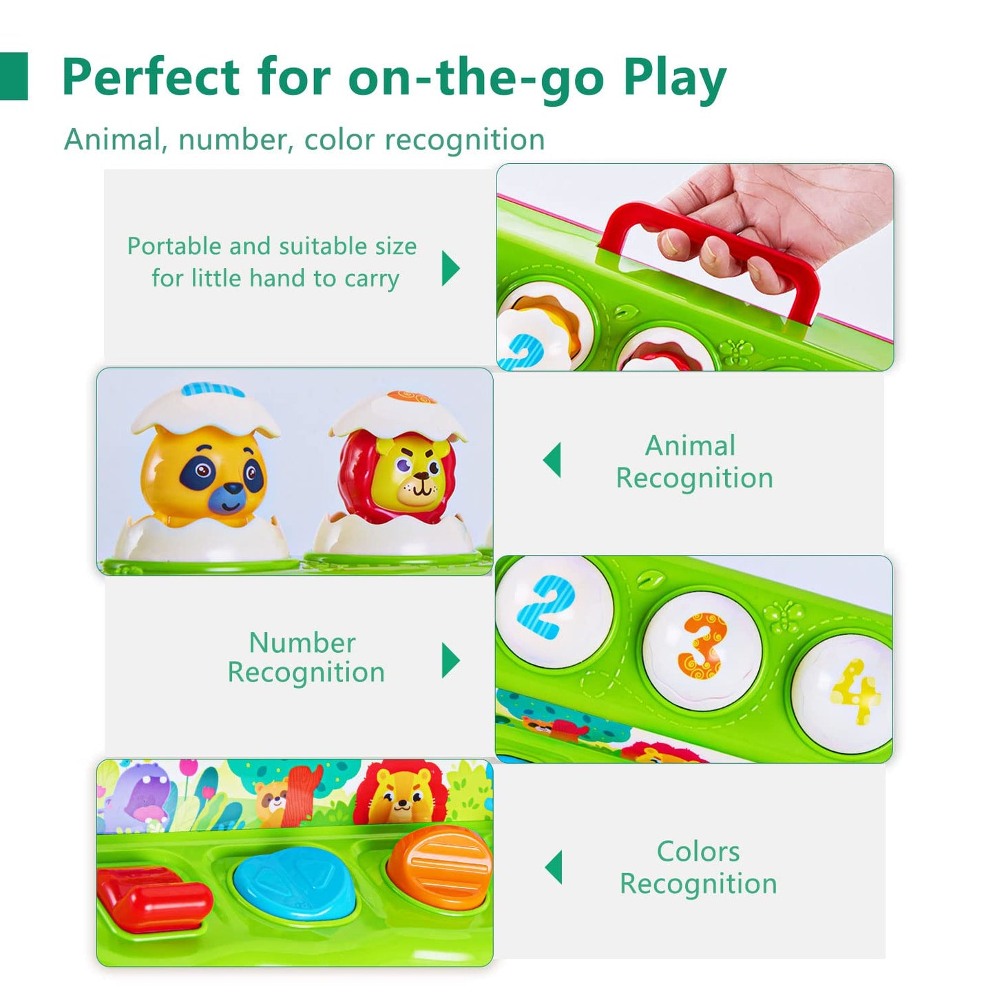 WOWOHAGE Pop-Up Animal Toy for 12+ Months – Music, Lights & Cause & Effect