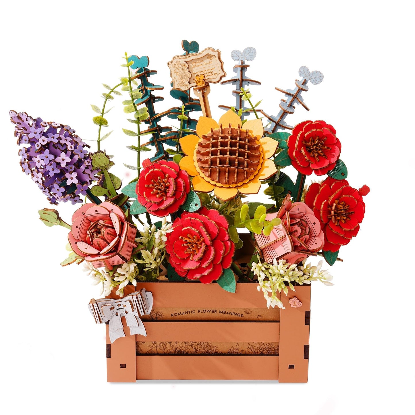 Wowood 3D Wooden Flower Puzzle – DIY Bloom Box Kit (658 PCS)