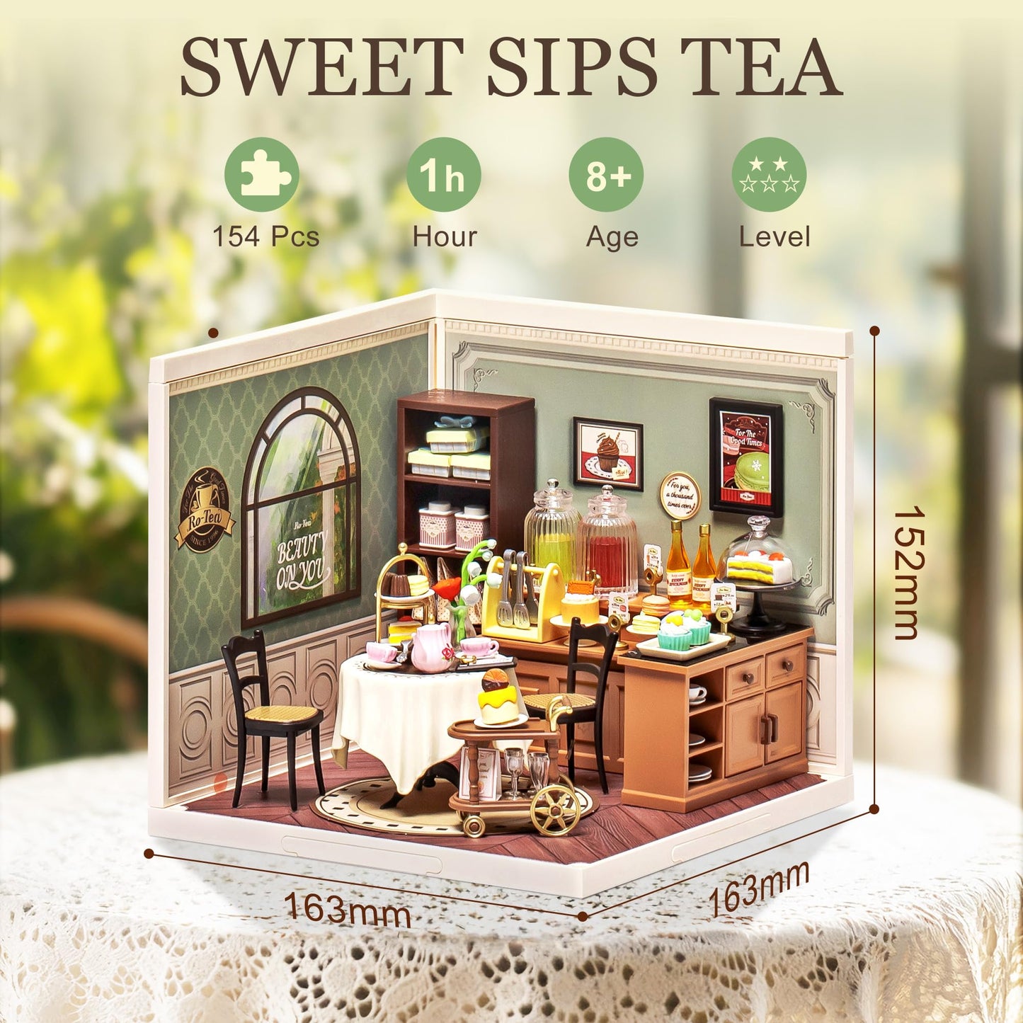 Wowood Super Creator-Mini Blocks Tea House Kit – DIY Miniature Building Set for Adults & Teens