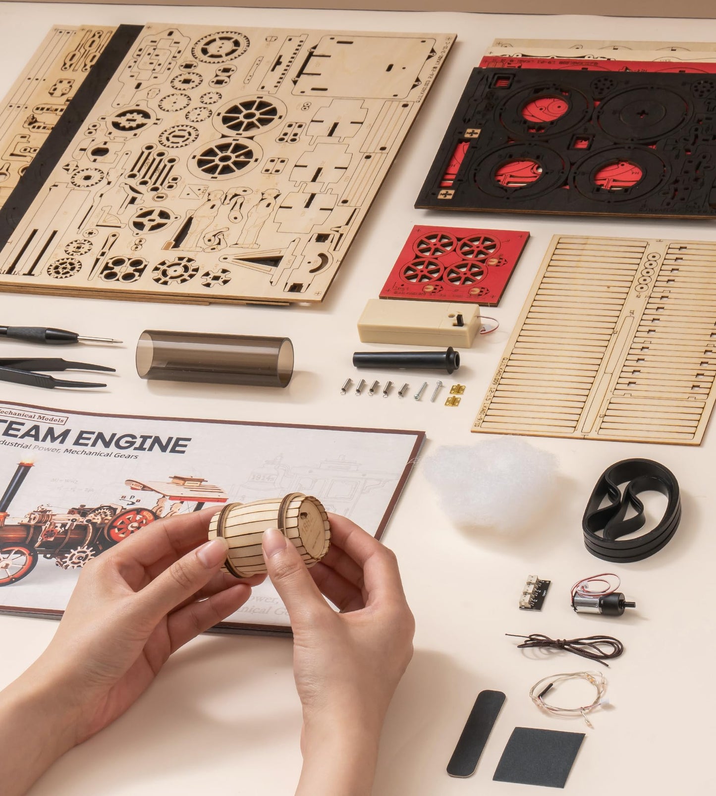 Wowood 3D Wooden Puzzle – Steam Locomotive Kit for Adults