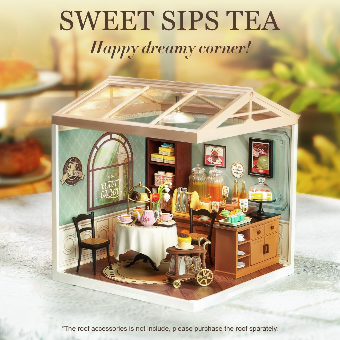 Wowood Super Creator-Mini Blocks Tea House Kit – DIY Miniature Building Set for Adults & Teens