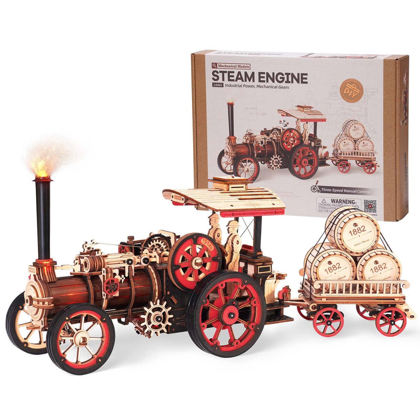 Wowood 3D Wooden Puzzle – Steam Locomotive Kit for Adults