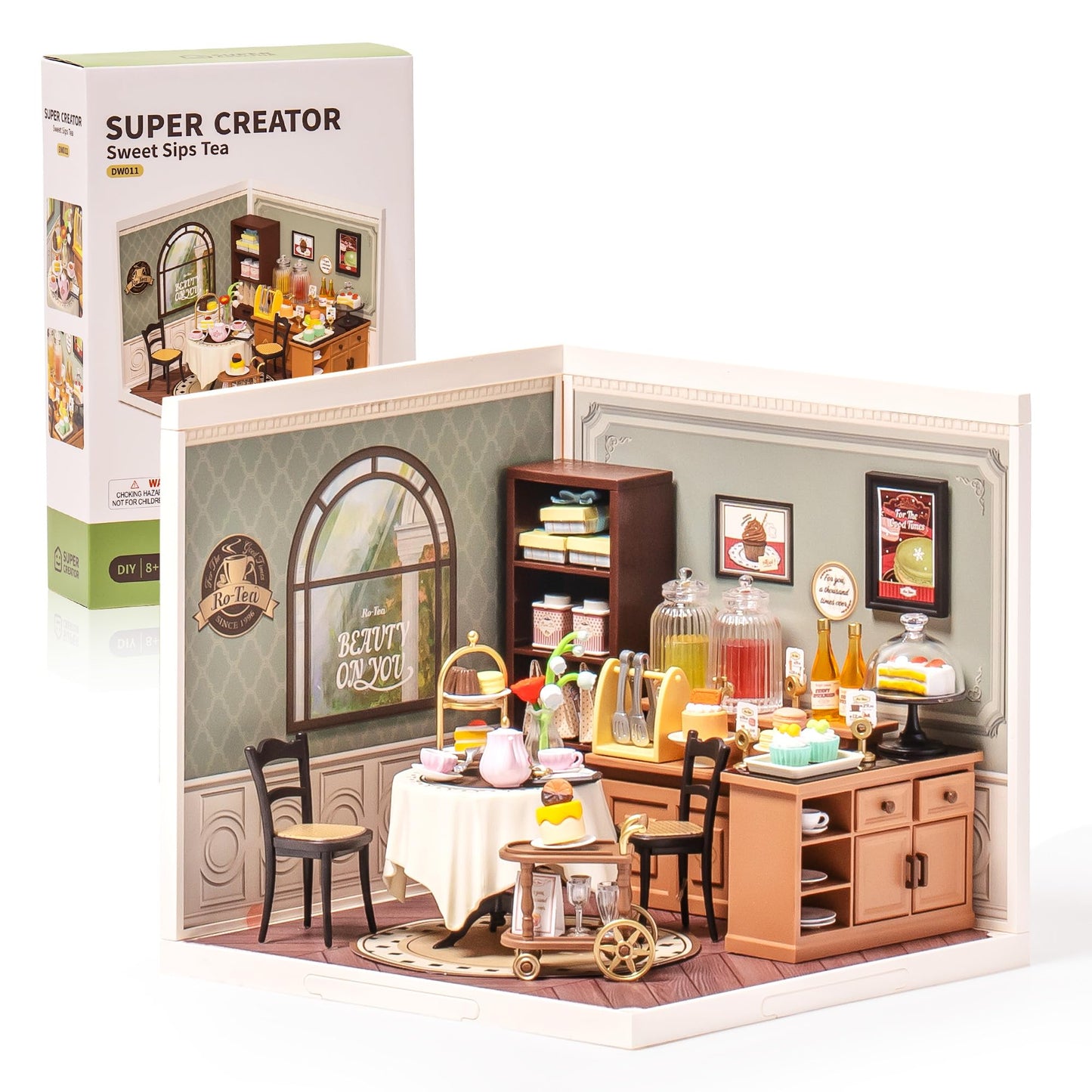 Wowood Super Creator-Mini Blocks Tea House Kit – DIY Miniature Building Set for Adults & Teens