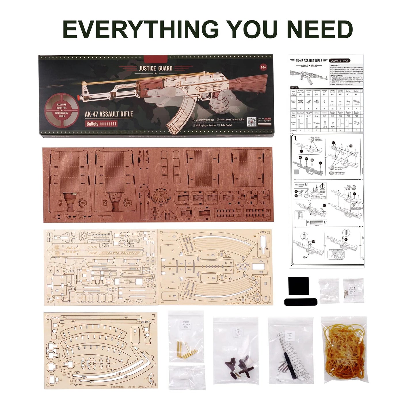 Wowood 3D Wooden Puzzles for Adults – DIY Rubber Band Gun & Wood Model Kits