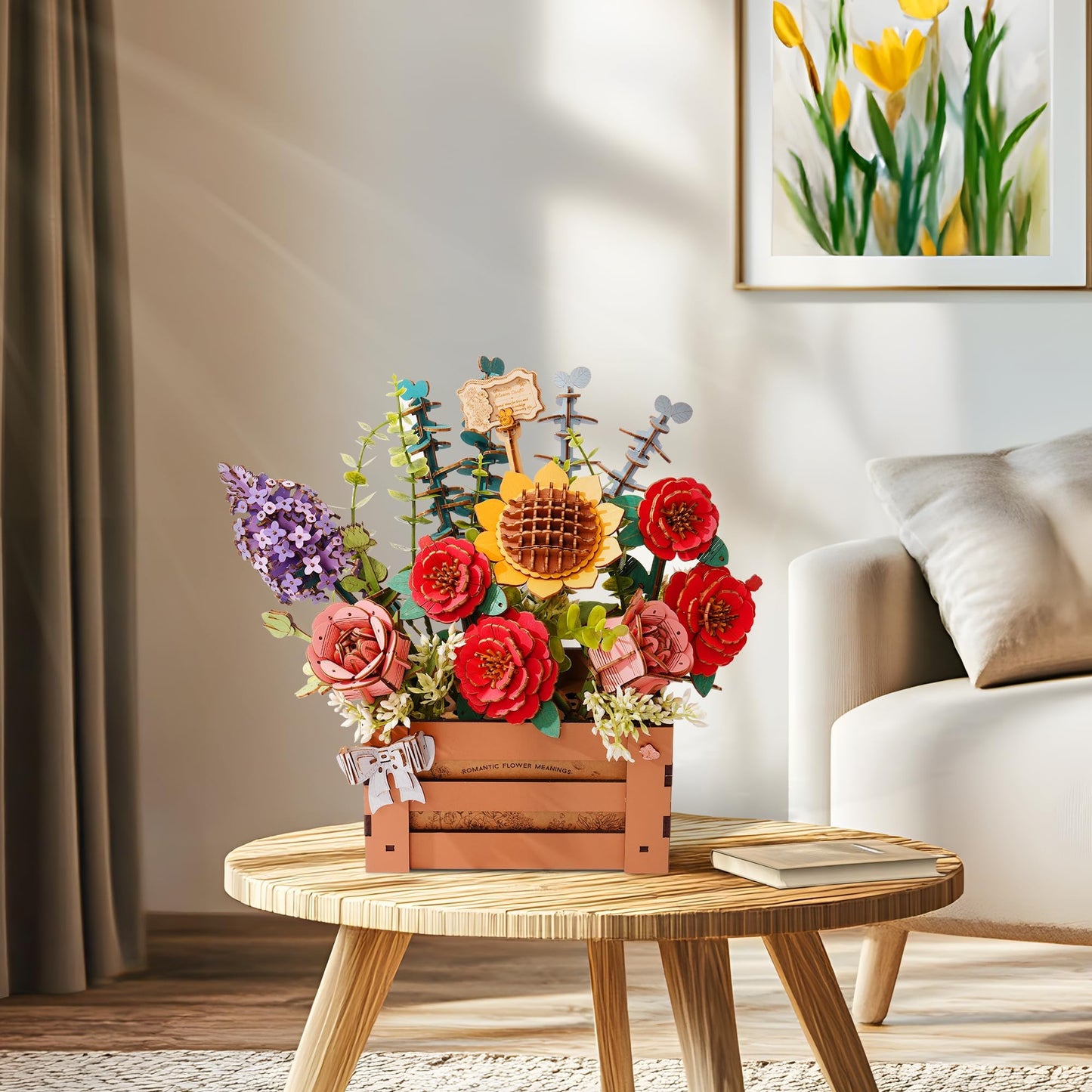 Wowood 3D Wooden Flower Puzzle – DIY Bloom Box Kit (658 PCS)