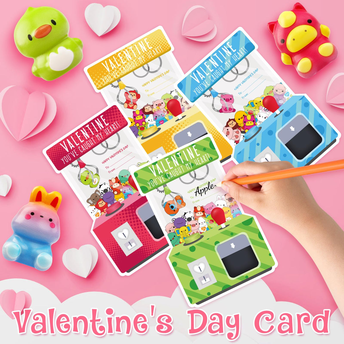 WOWSCAN Valentines Day Gifts for Kids – 24 Pack Animal Squishy Toys with Valentine Cards