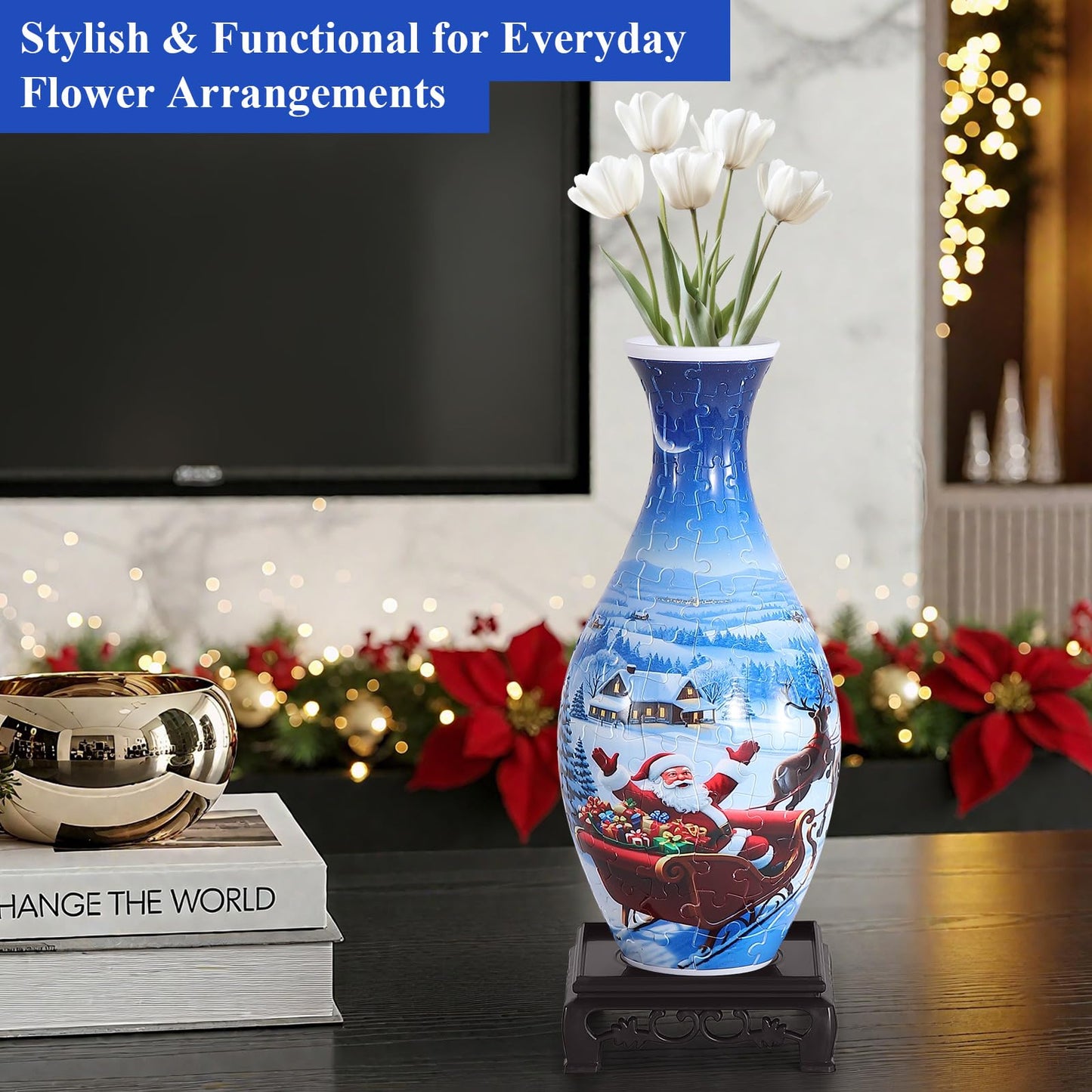 Wowsome 3D Puzzle Vase for Adults – Interlocking Puzzle Vase with Detachable Water Cup
