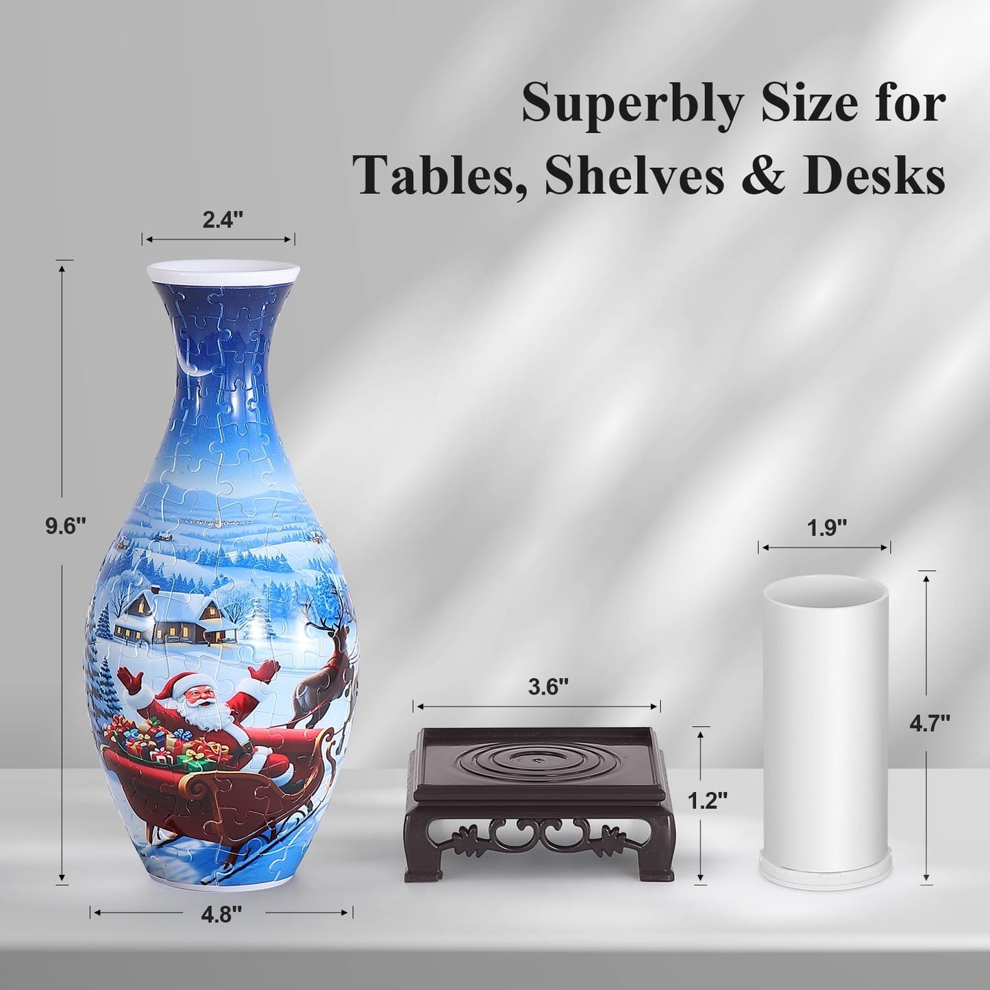 Wowsome 3D Puzzle Vase for Adults - Jigsaw Flower Vase & Home Decor (Santa Moon)