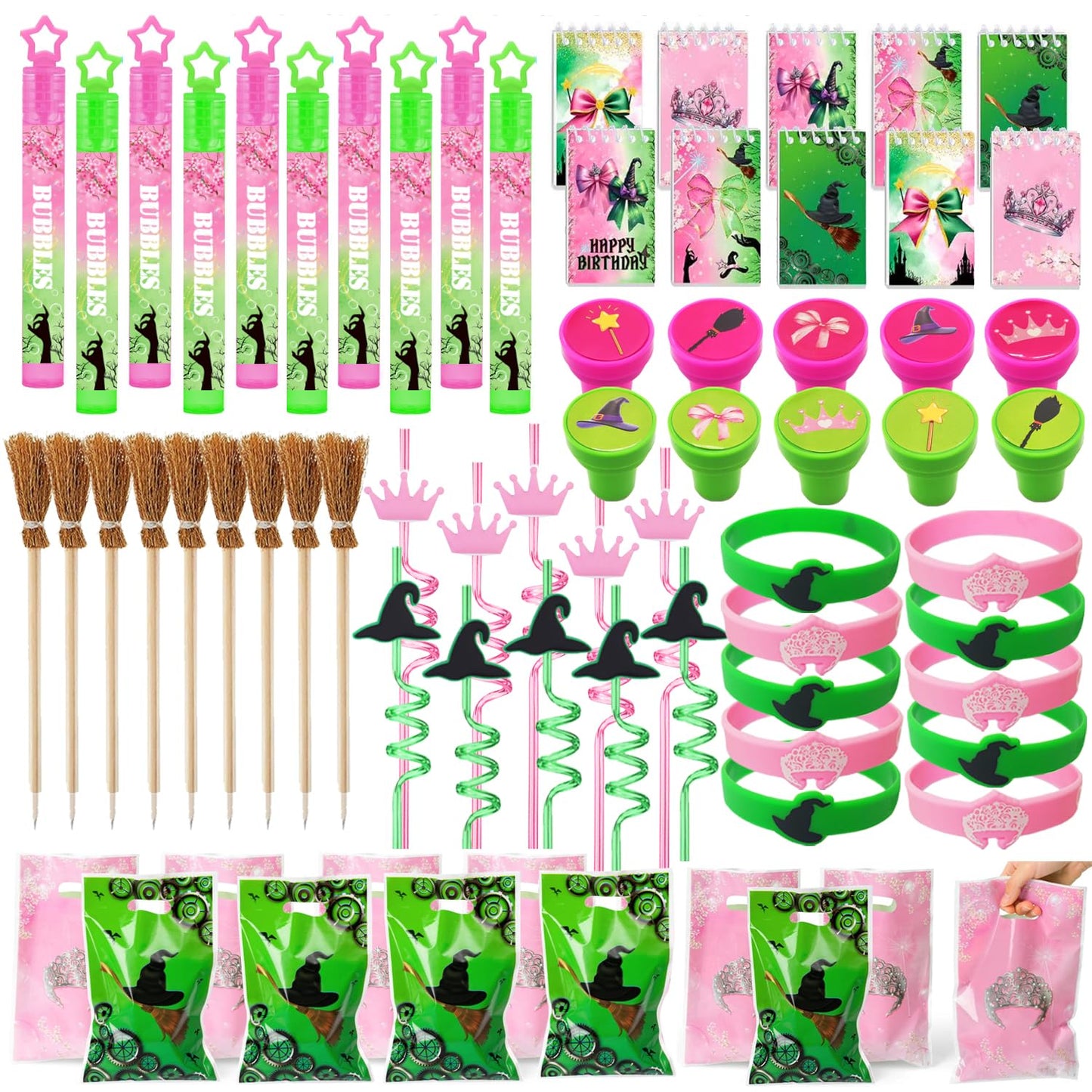 WPAZH Pink & Green Party Favor Set – 70 Pcs Decor & Gift Supplies